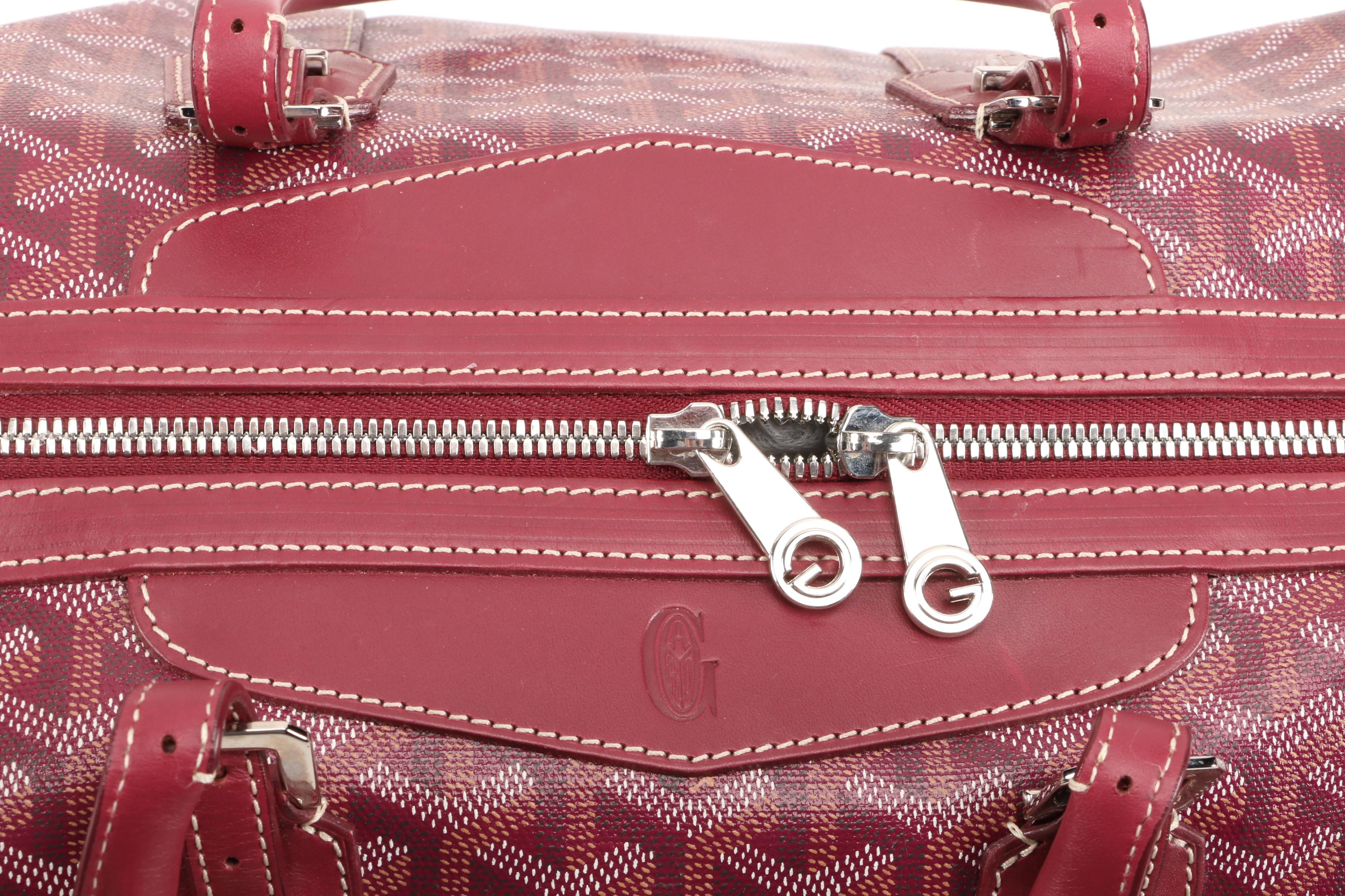 Goyard Boeing 30 Handbag in Burgundy Goyardine Coated Canvas and Leather