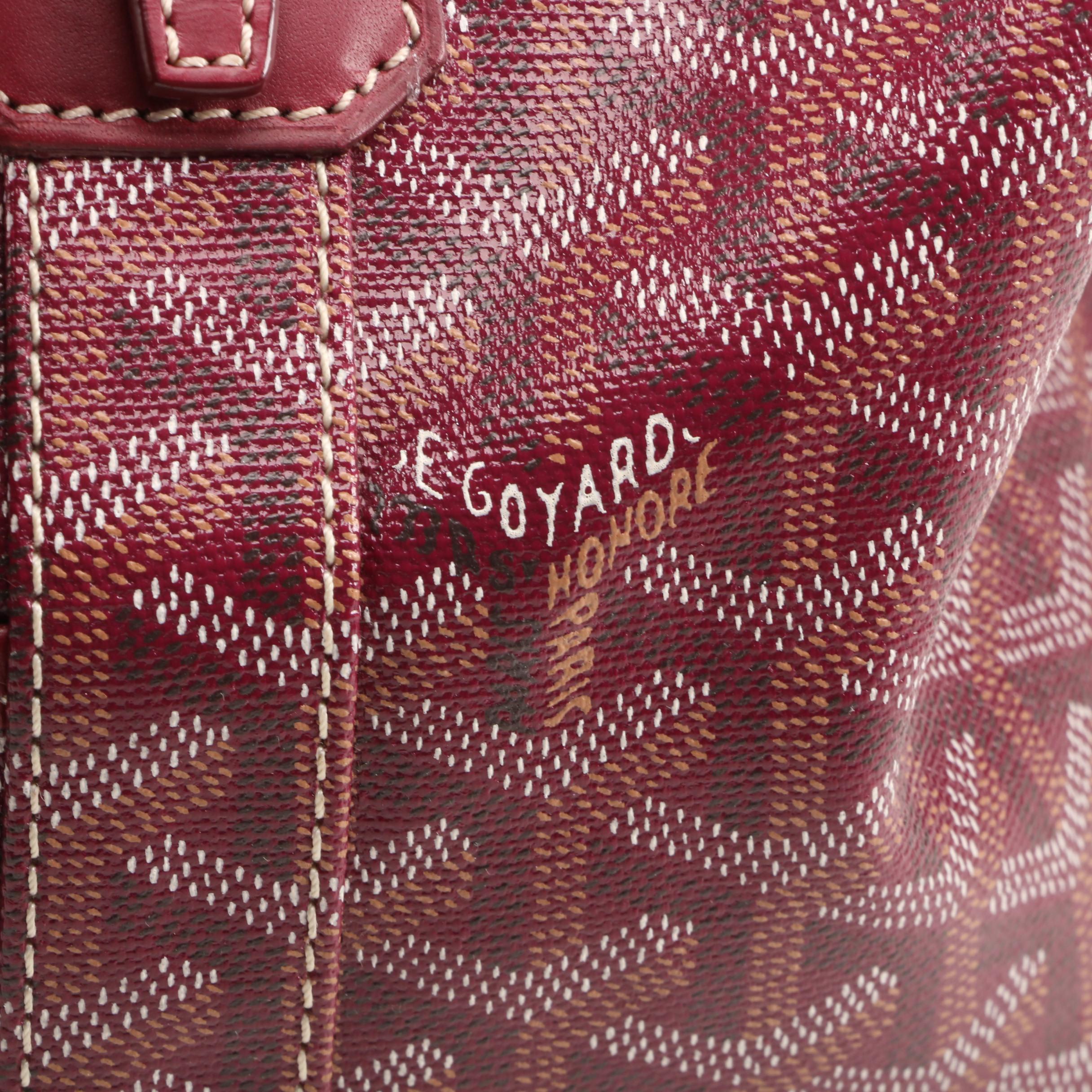 Goyard Boeing 30 Handbag in Burgundy Goyardine Coated Canvas and Leather