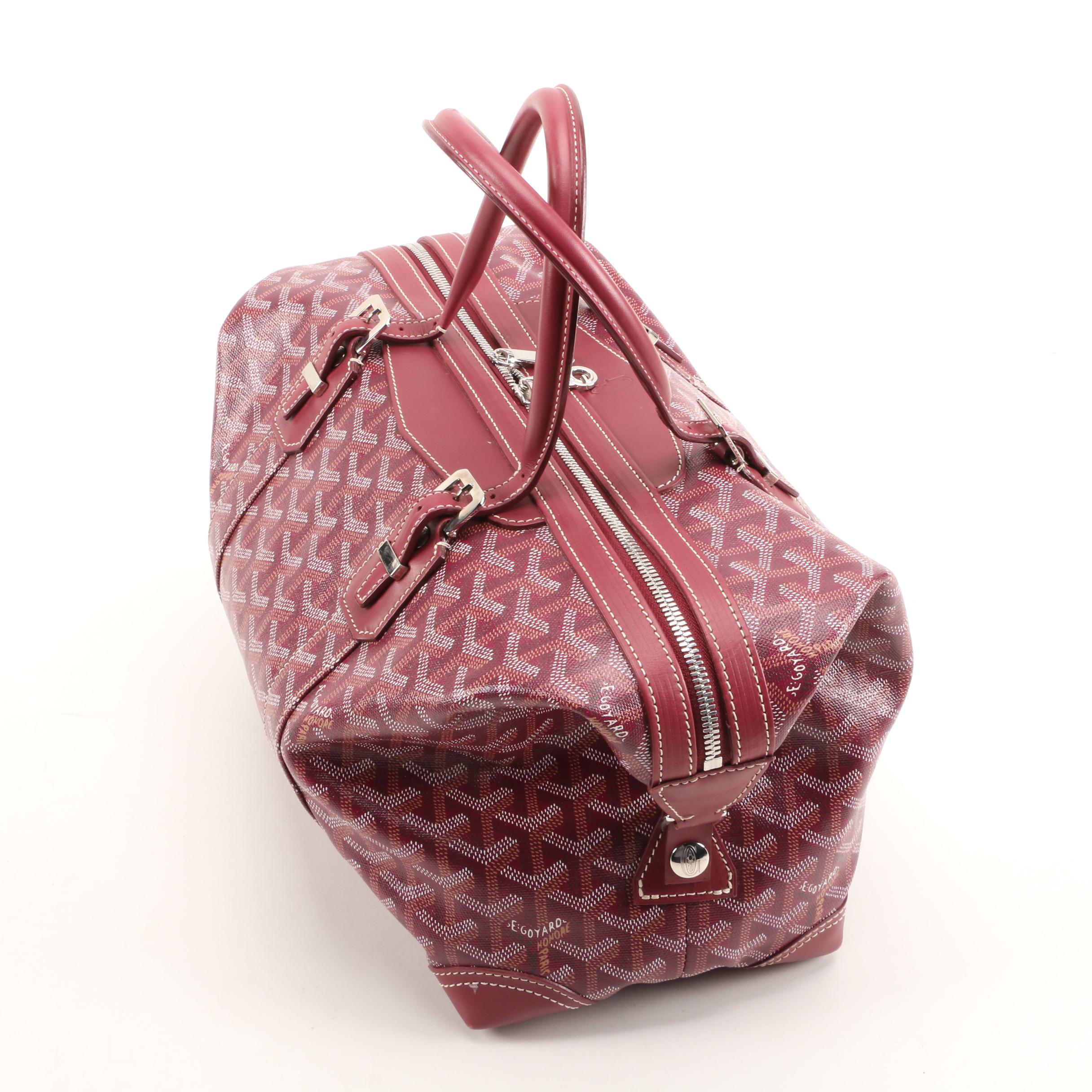 Goyard Boeing 30 Handbag in Burgundy Goyardine Coated Canvas and Leather