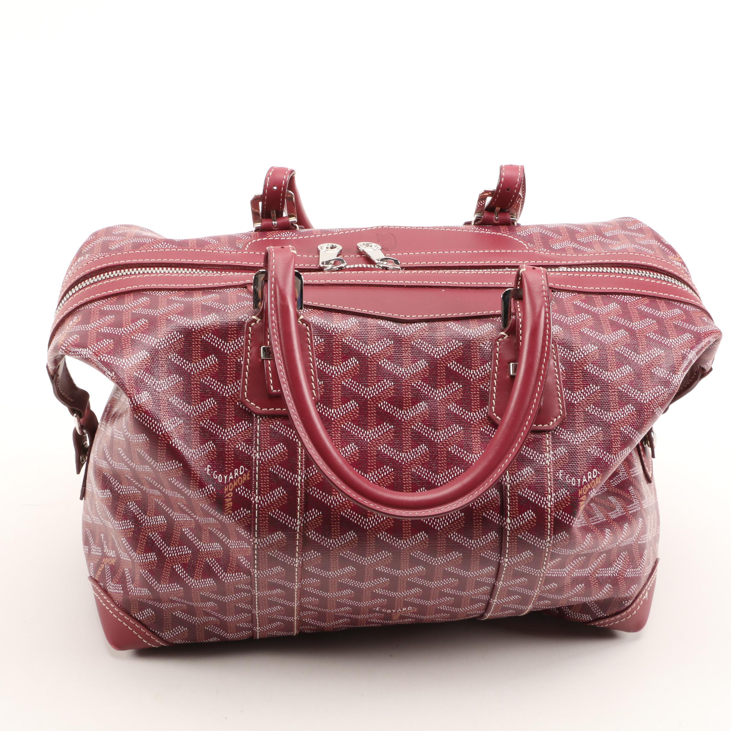 Goyard Boeing 30 Handbag in Burgundy Goyardine Coated Canvas and Leather