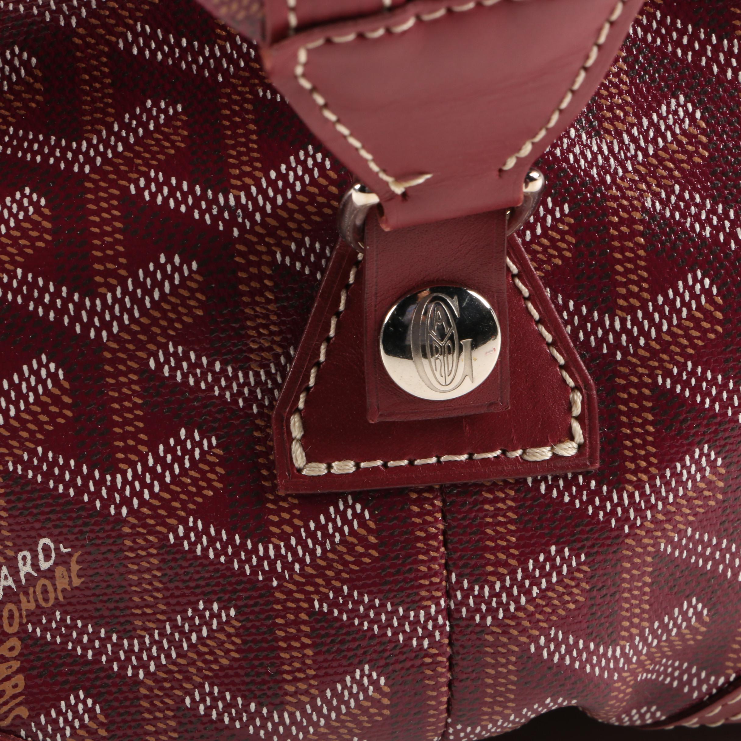 Goyard Boeing 30 Handbag in Burgundy Goyardine Coated Canvas and Leather