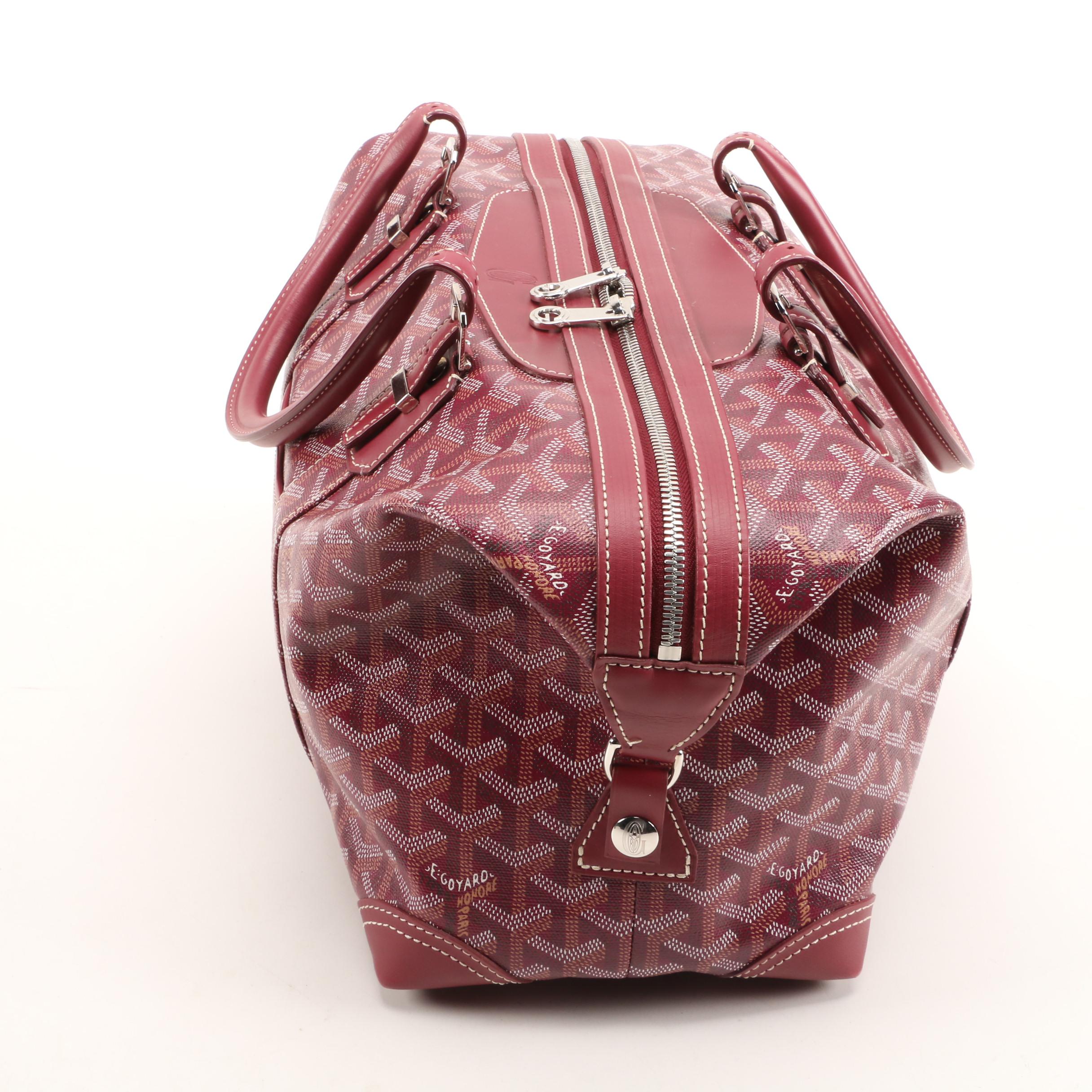 Goyard Boeing 30 Handbag in Burgundy Goyardine Coated Canvas and Leather