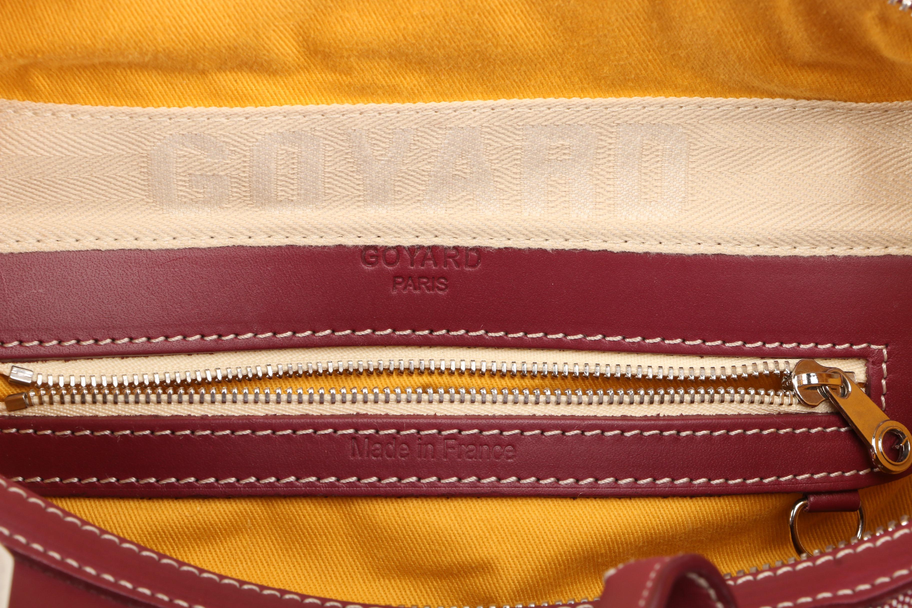 Goyard Boeing 30 Handbag in Burgundy Goyardine Coated Canvas and Leather