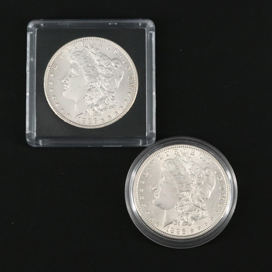 1886 and 1896 Morgan Silver Dollars