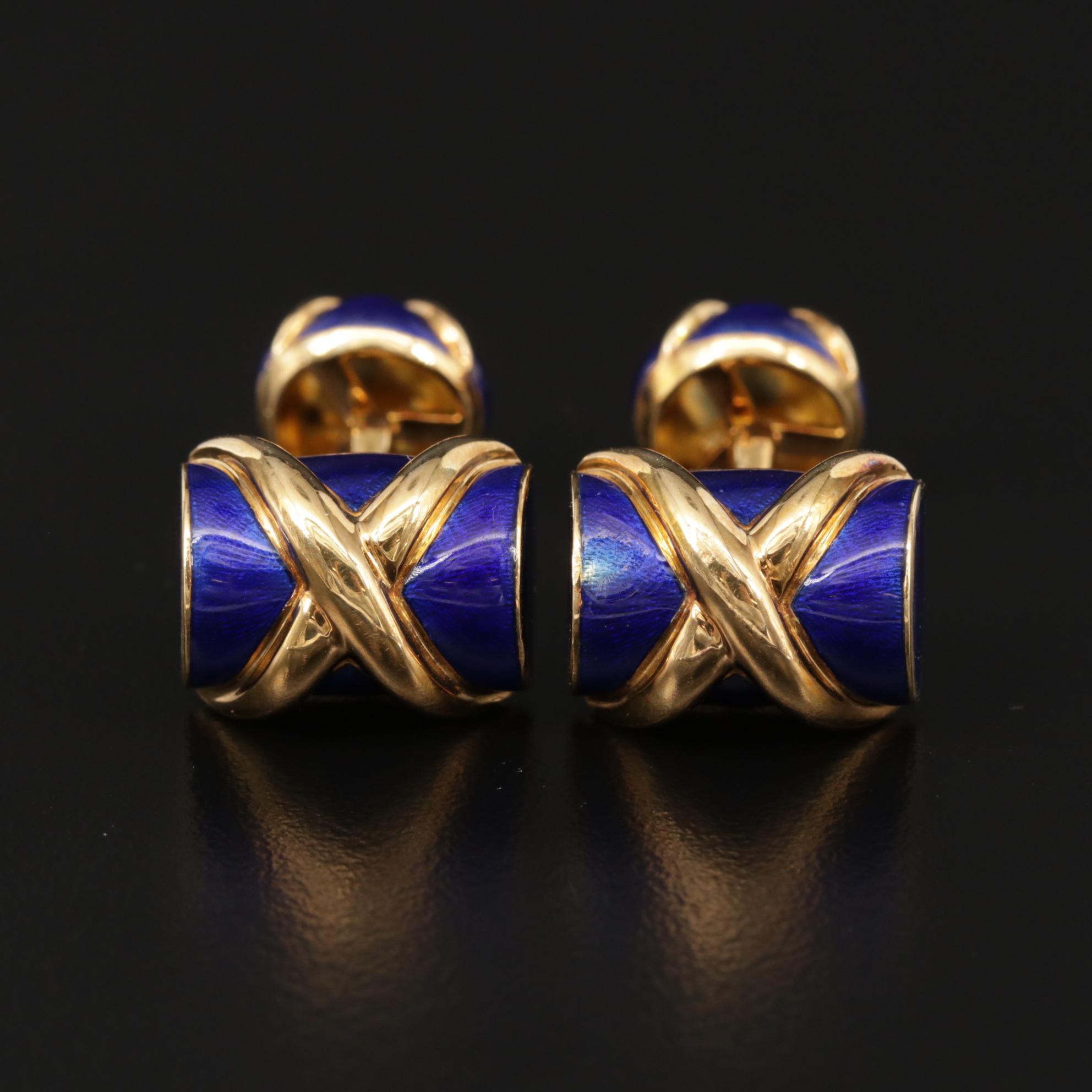 Jean Schlumberger for Tiffany & Co. 18K Yellow Gold Enamel Cufflinks