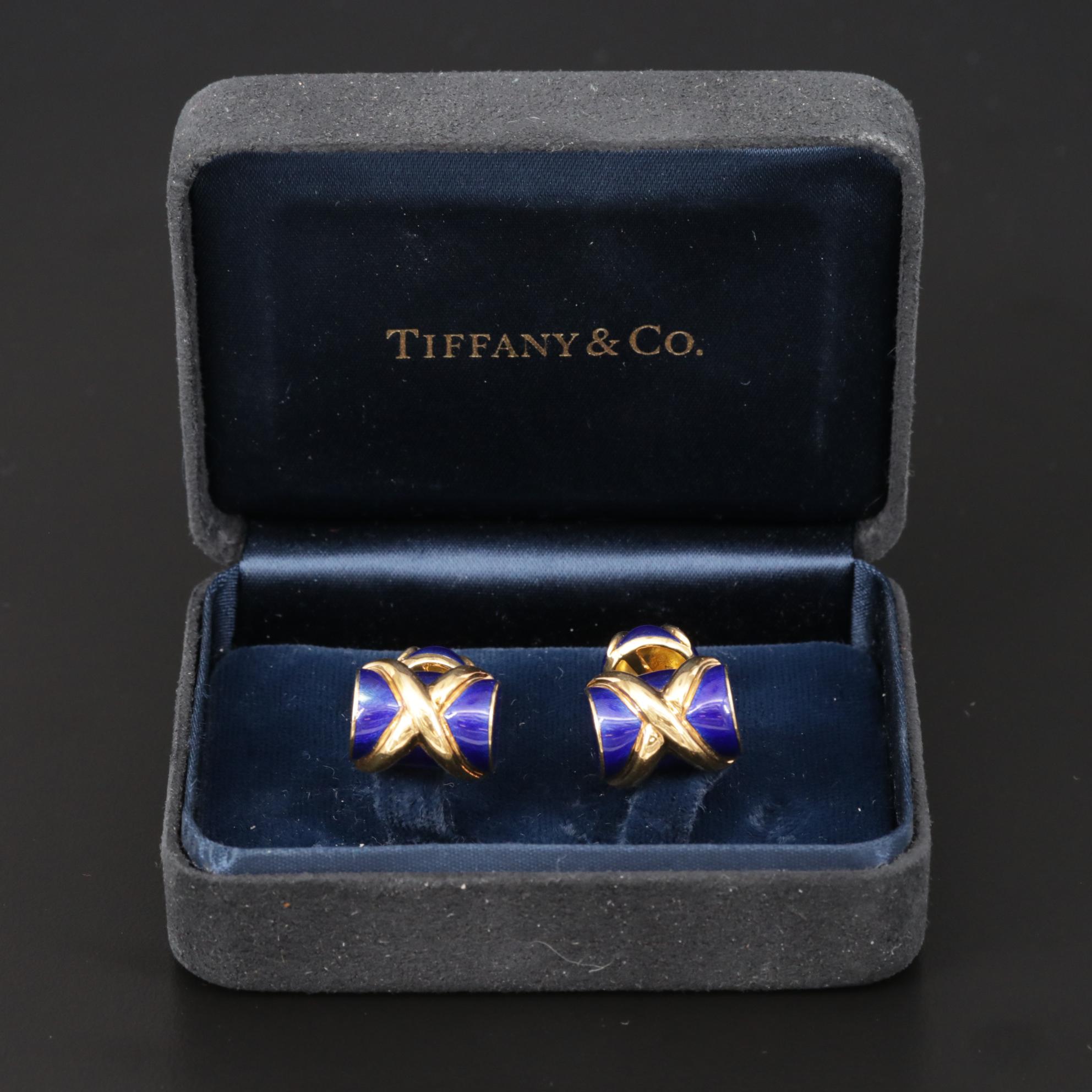 Jean Schlumberger for Tiffany & Co. 18K Yellow Gold Enamel Cufflinks