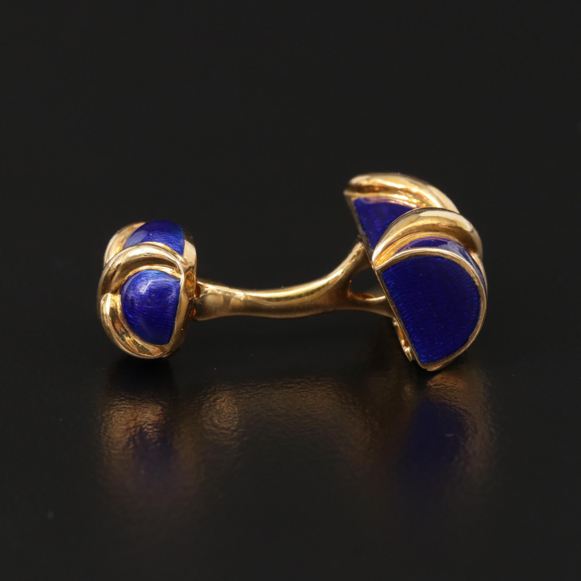 Jean Schlumberger for Tiffany & Co. 18K Yellow Gold Enamel Cufflinks