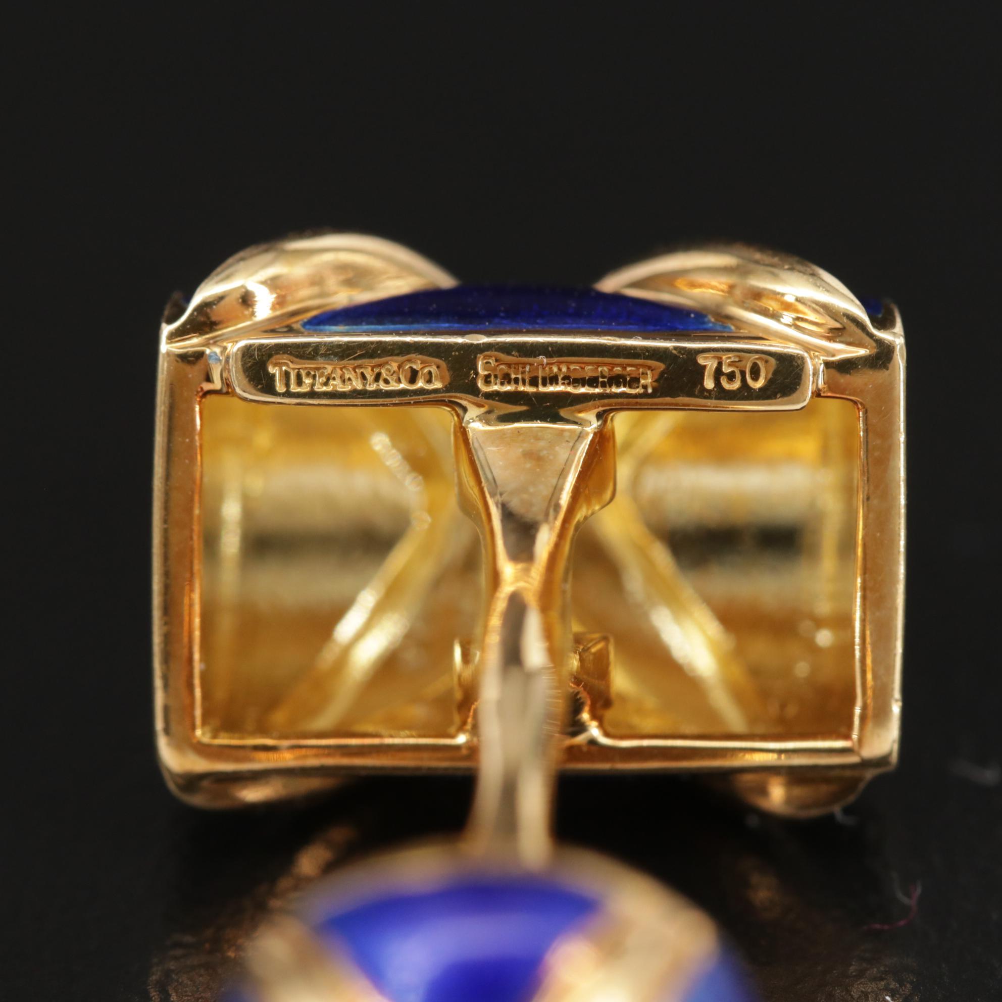 Jean Schlumberger for Tiffany & Co. 18K Yellow Gold Enamel Cufflinks