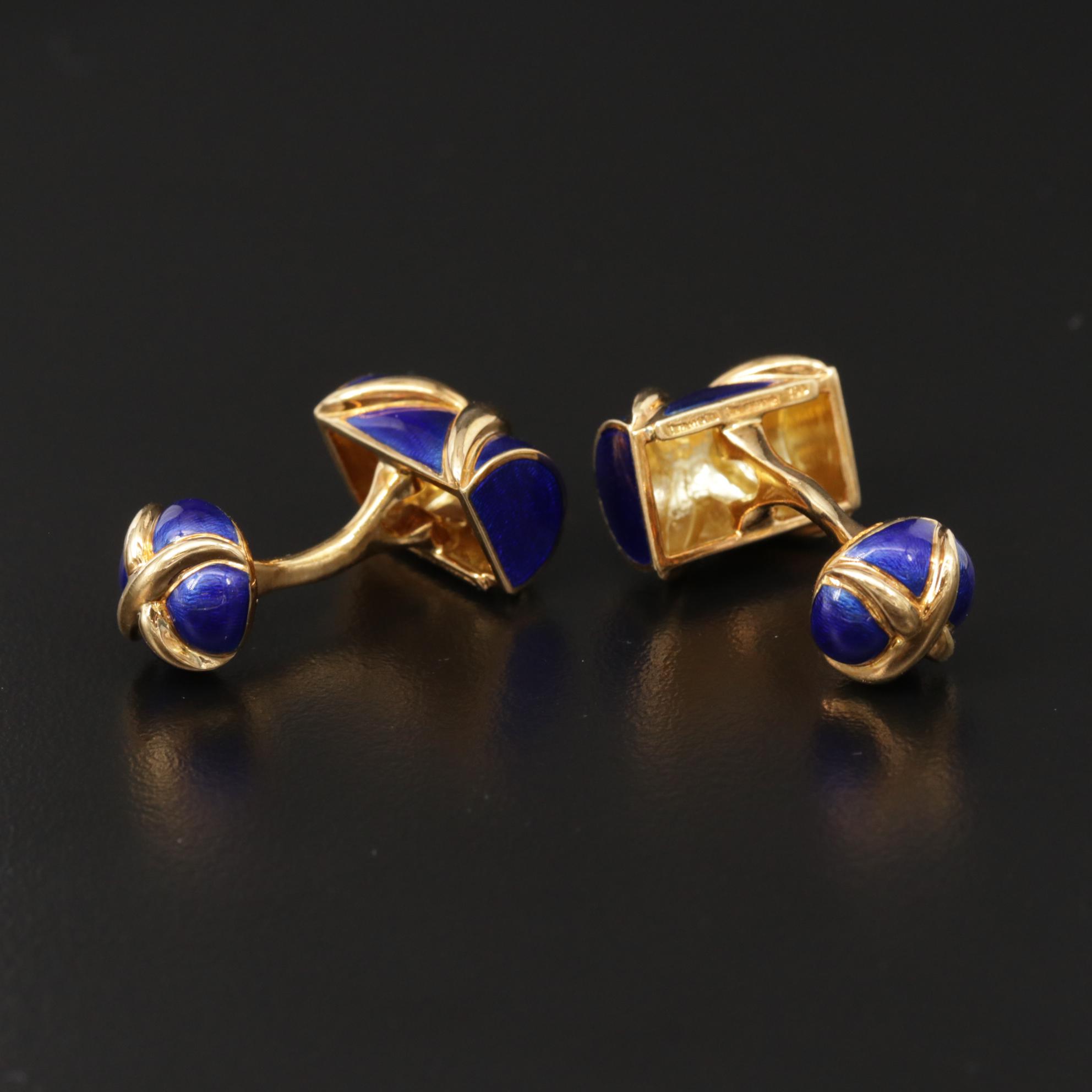 Jean Schlumberger for Tiffany & Co. 18K Yellow Gold Enamel Cufflinks