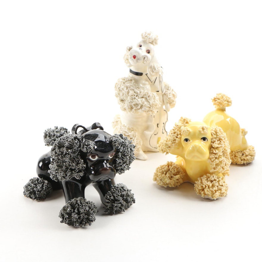 Japanese Porcelain Dog Figurines, 1950s