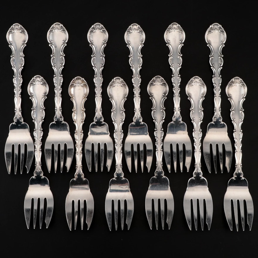 Gorham "Strasbourg" Sterling Silver Salad Forks, Early/Mid 20th Century