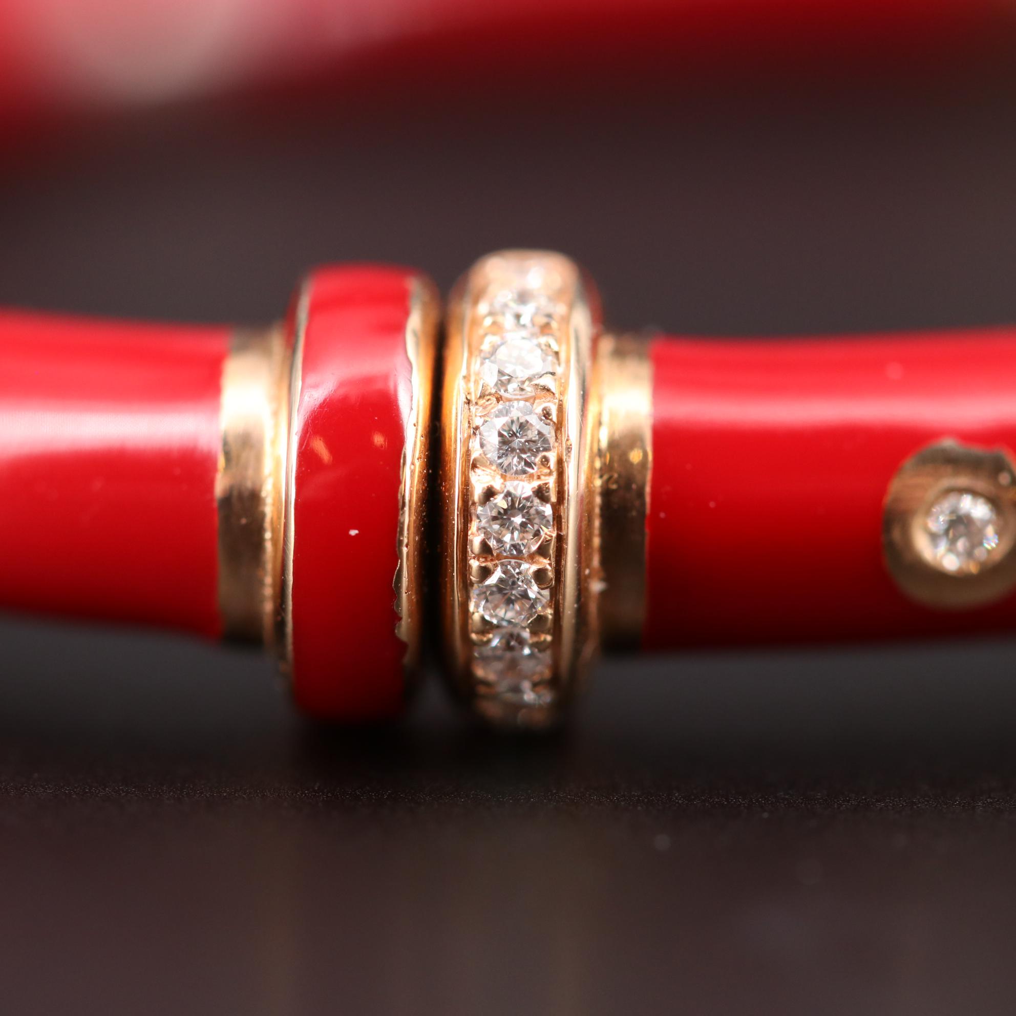 Hulchi Belluni Sterling Silver Resin and Diamond Stretch Bracelet