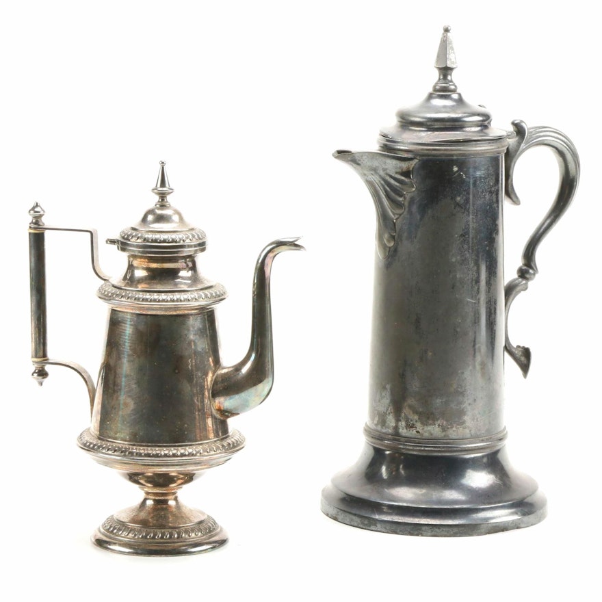 Simpson, Hall, Miller & Co. Silver Plate Pitcher with Swedish Coffee Pot