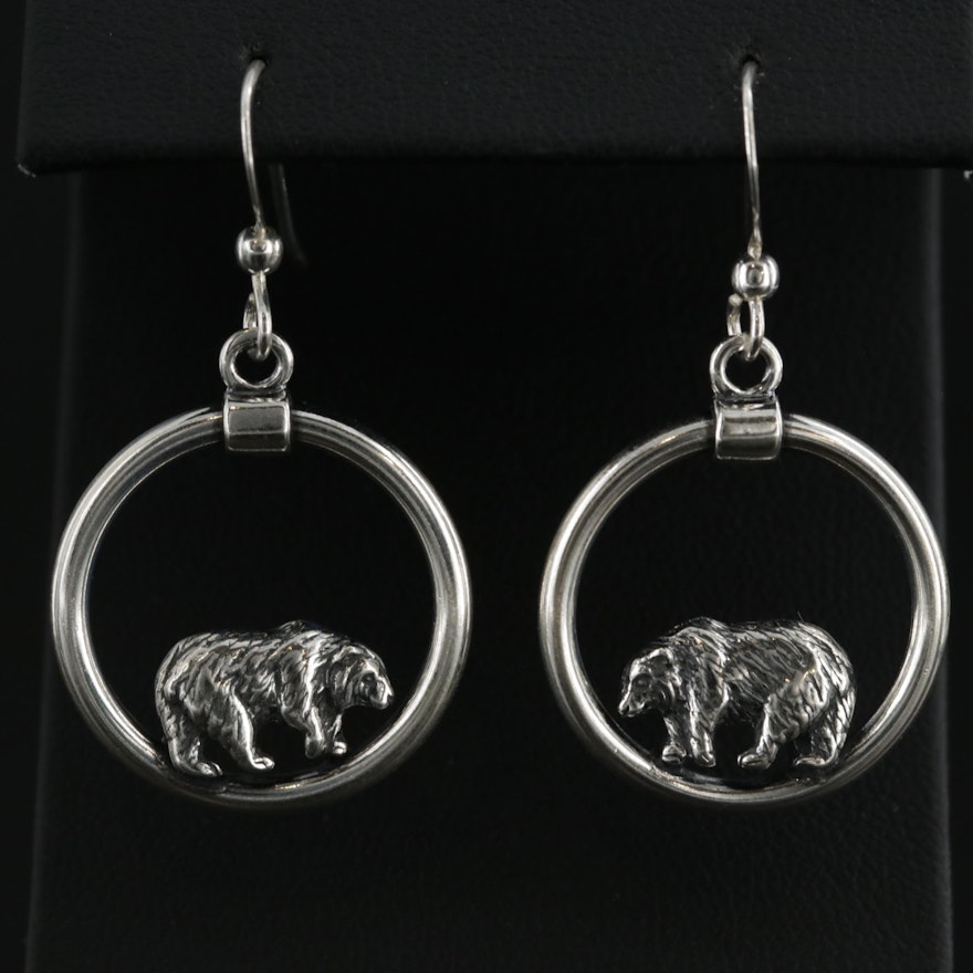 Kabana Sterling Silver Bear Earrings
