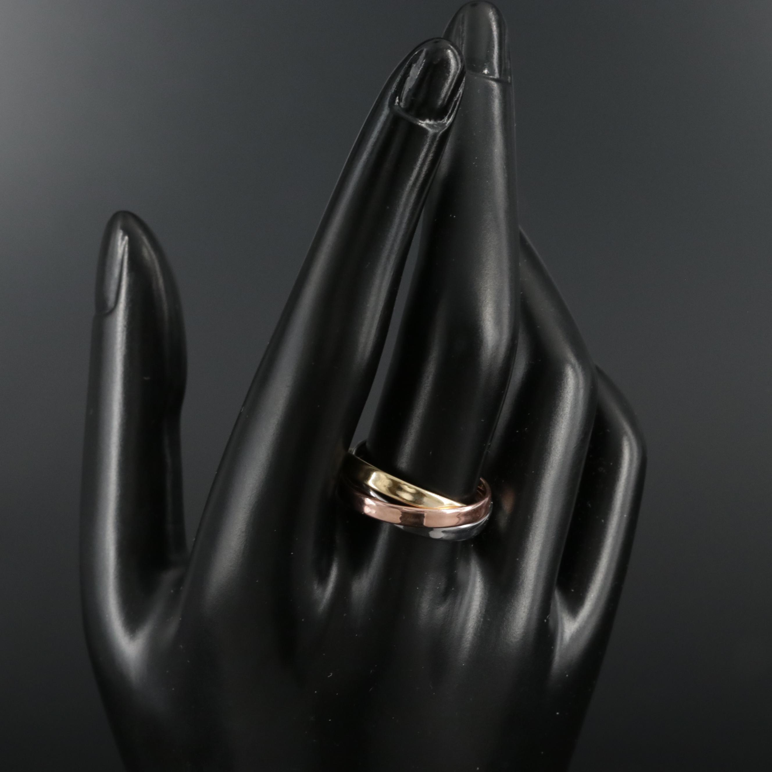 14K Gold Tri Color Rolling Ring