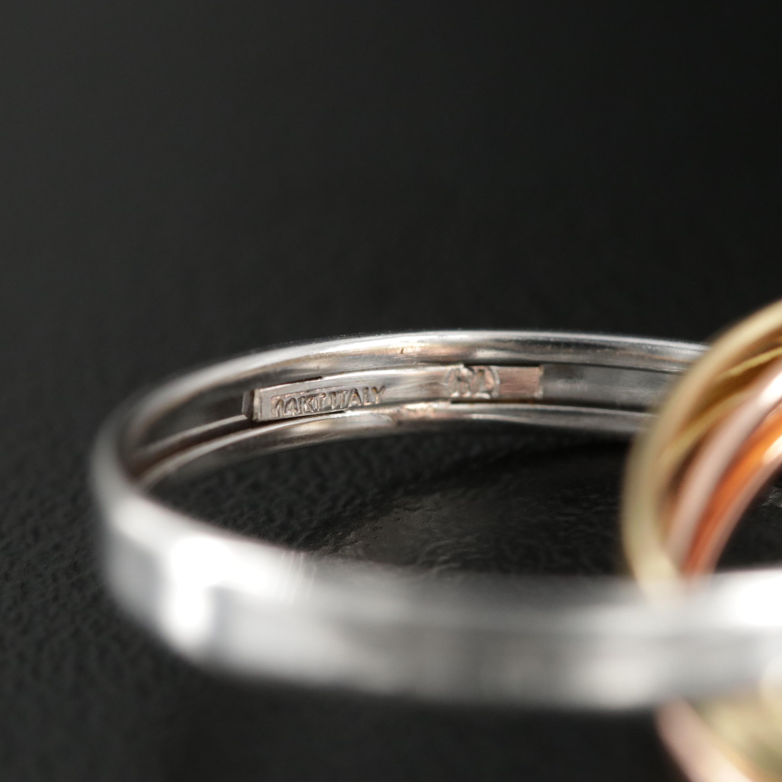 14K Gold Tri Color Rolling Ring