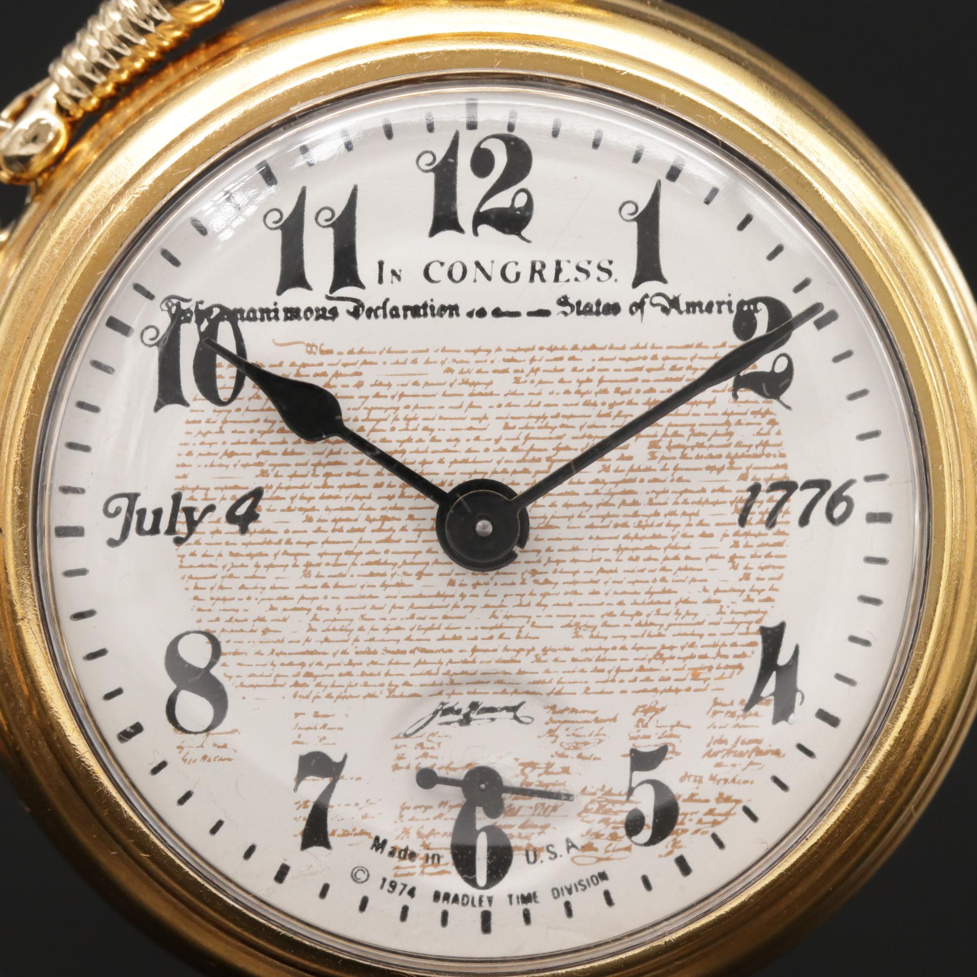 Bradley Time Seventy Six Bicentennial Pocket Watch Set