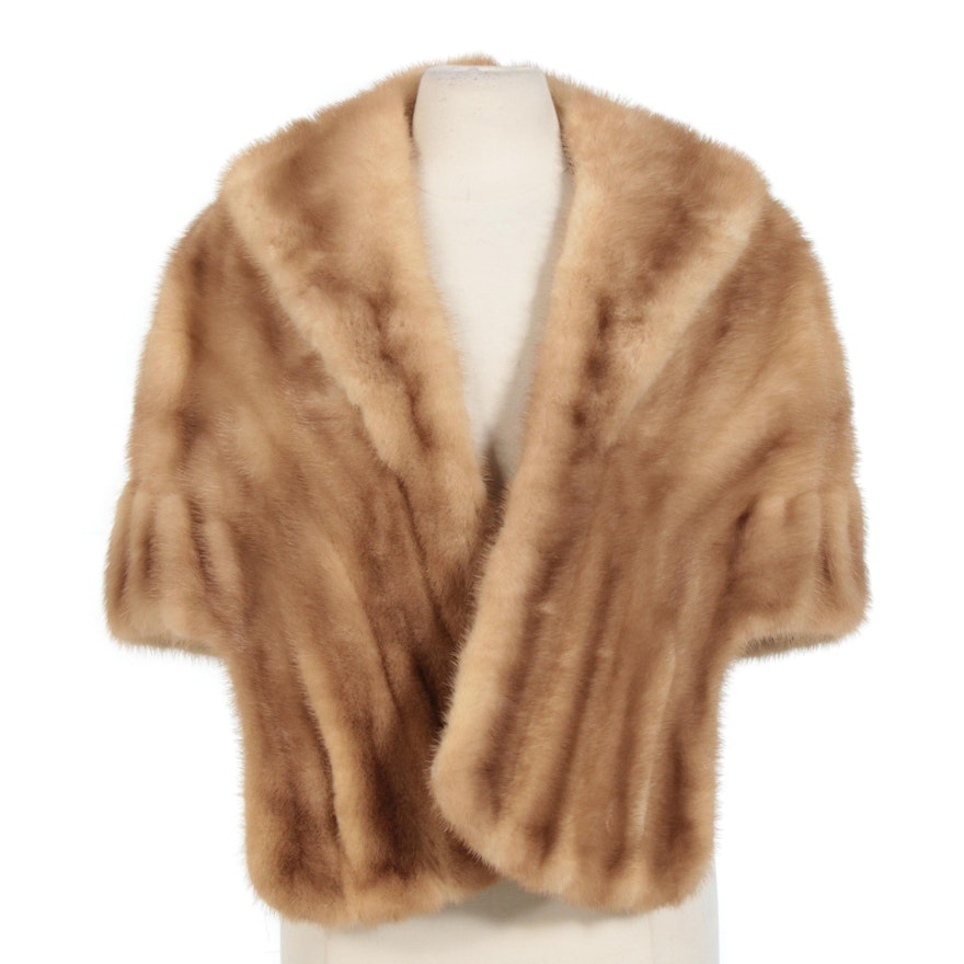 Pastel Mink Fur Stole, Mid-20th Century