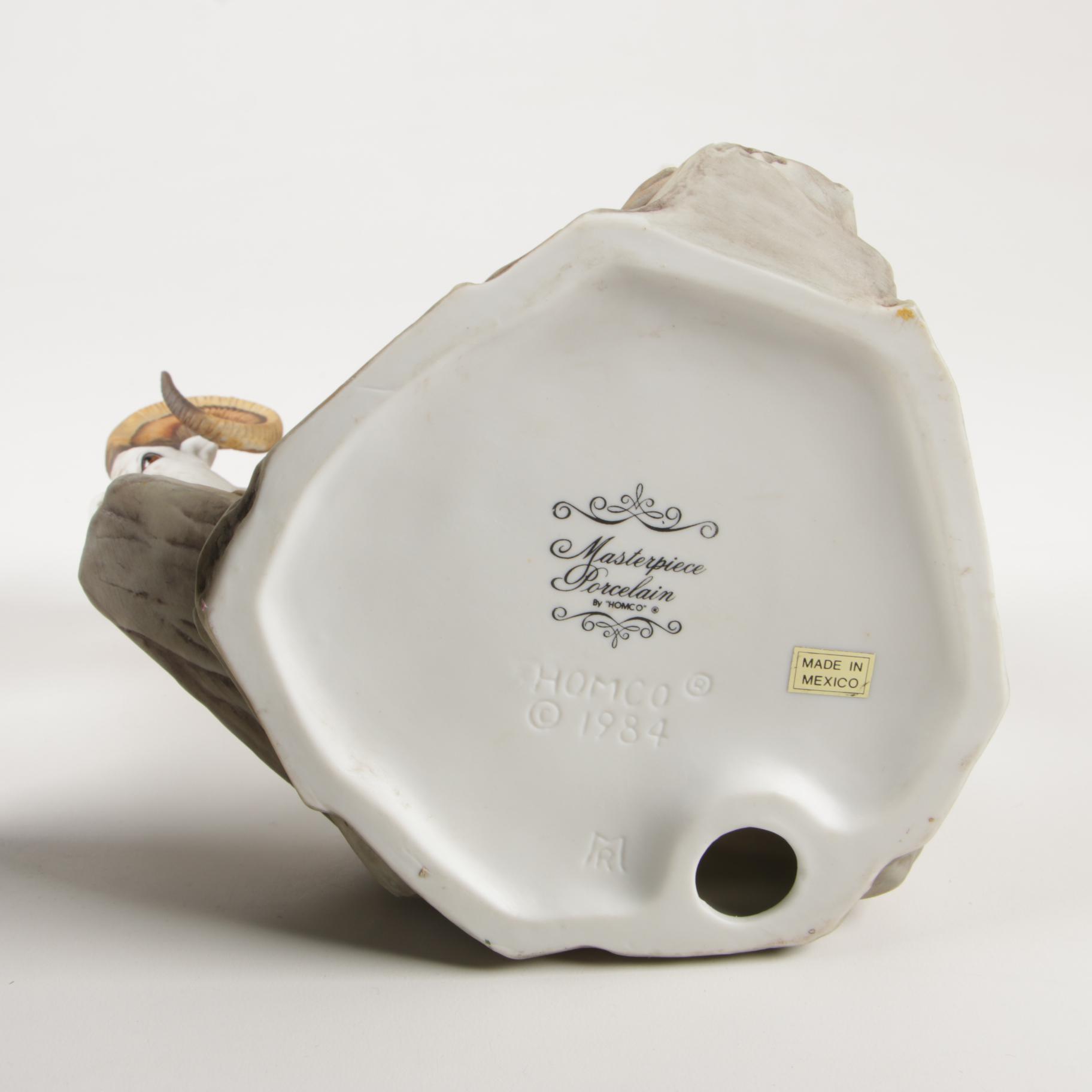 Lenox Fine Porcelain "Bighorn Sheep" with Jack Bayman Wooden Bird Figurines