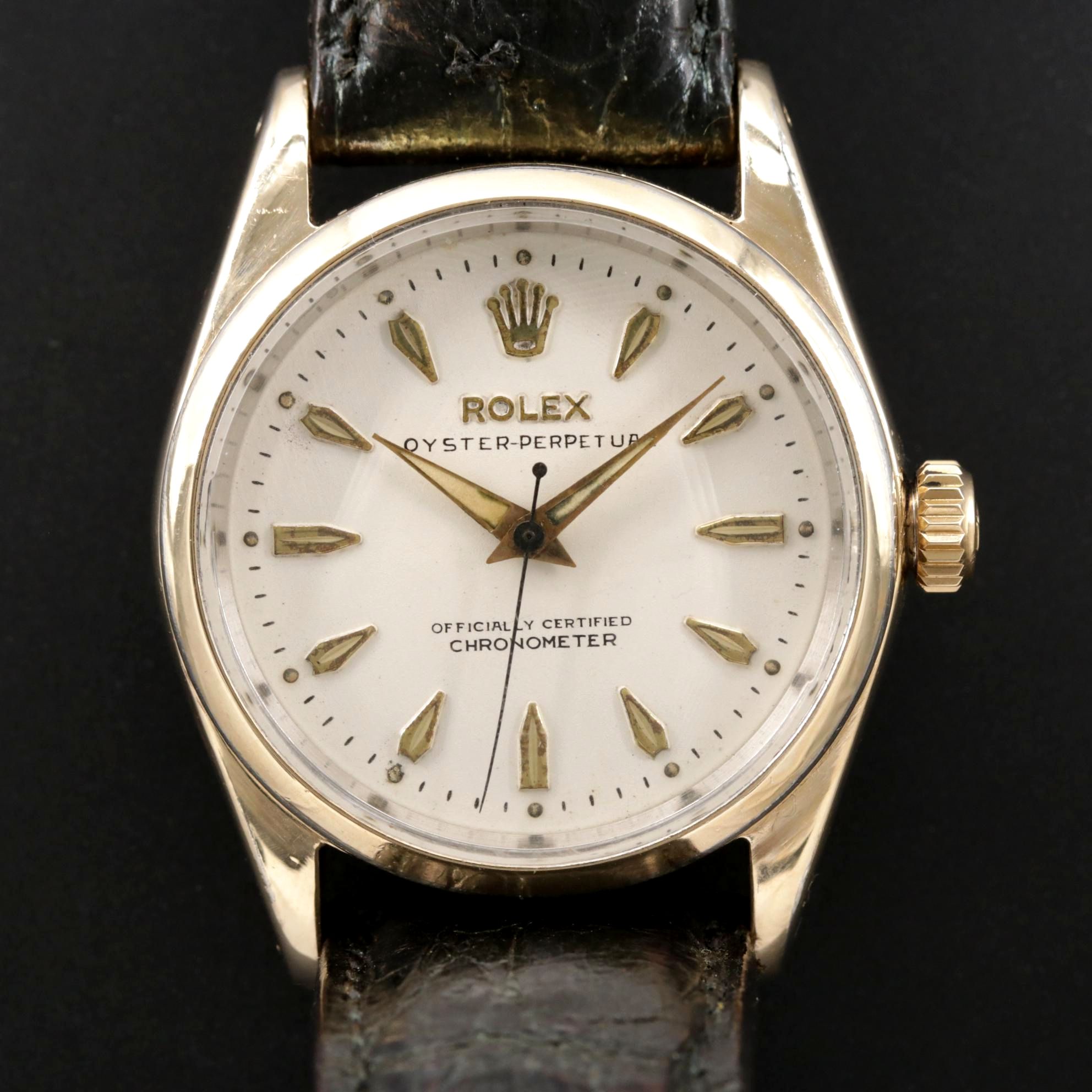 Vintage Rolex Oyster Perpetual 6634 Gold Shell Watch, 1956