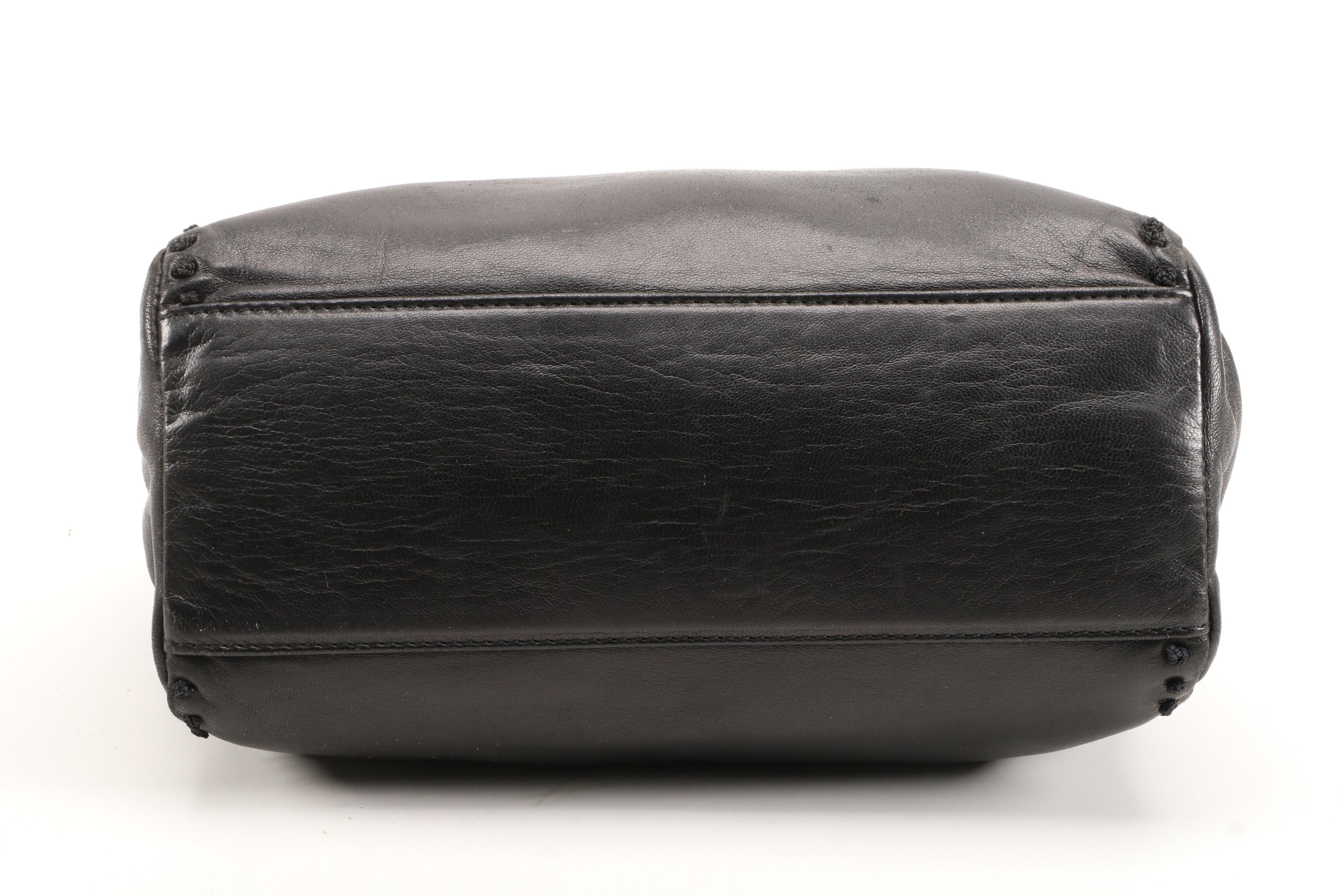 Prada Knot Stitch Handbag in Nero Lambskin Leather