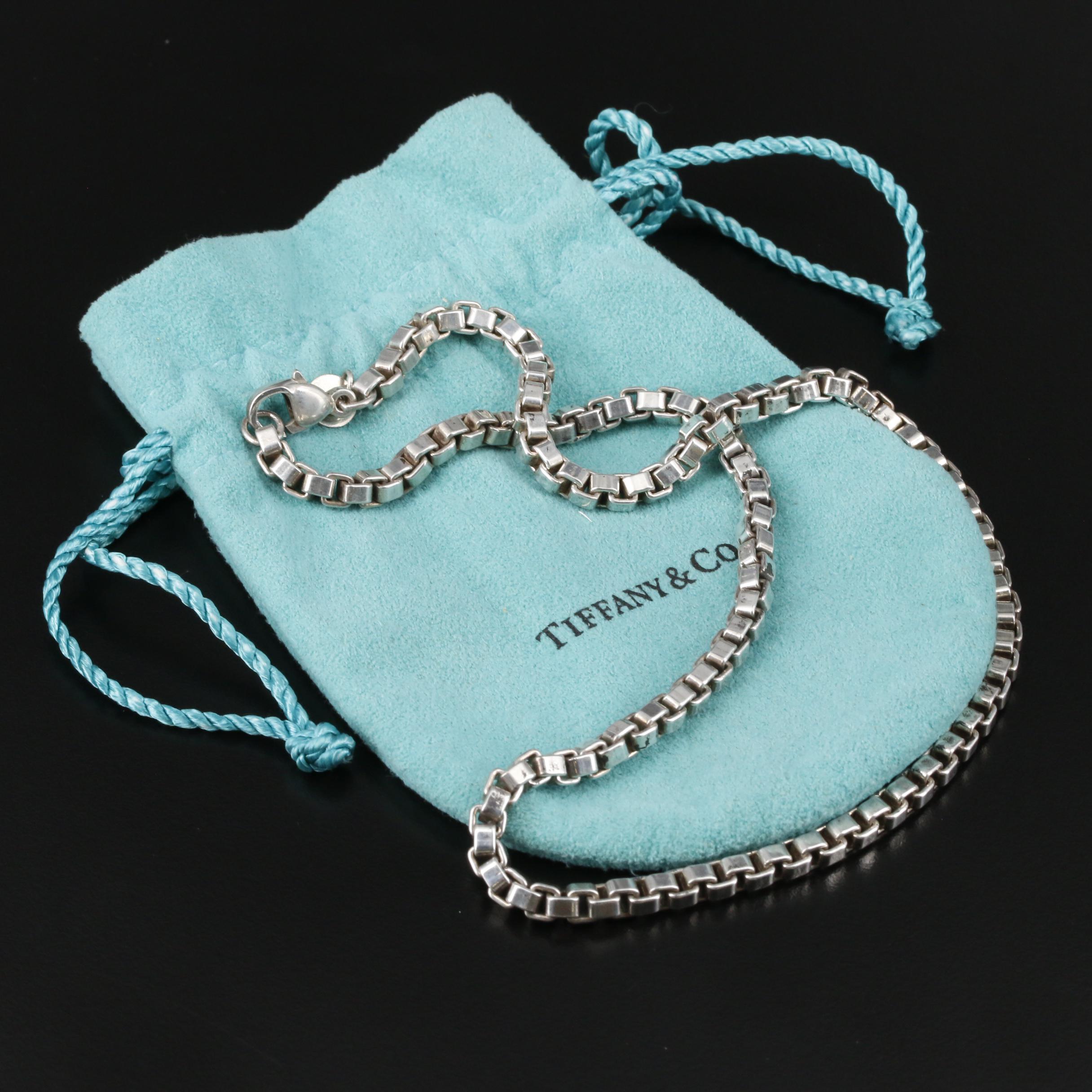 Tiffany & Co. "Venetian Link" Sterling Silver Box Chain Necklace