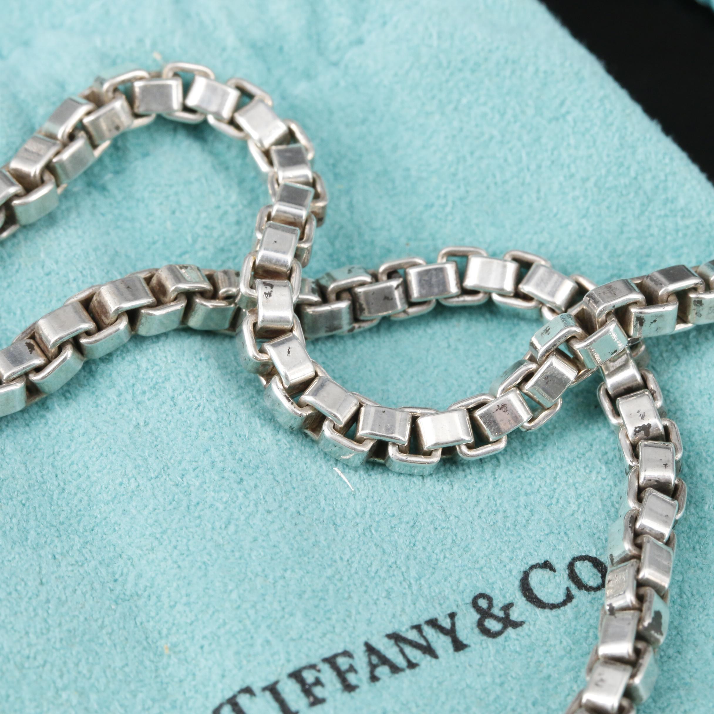 Tiffany & Co. "Venetian Link" Sterling Silver Box Chain Necklace