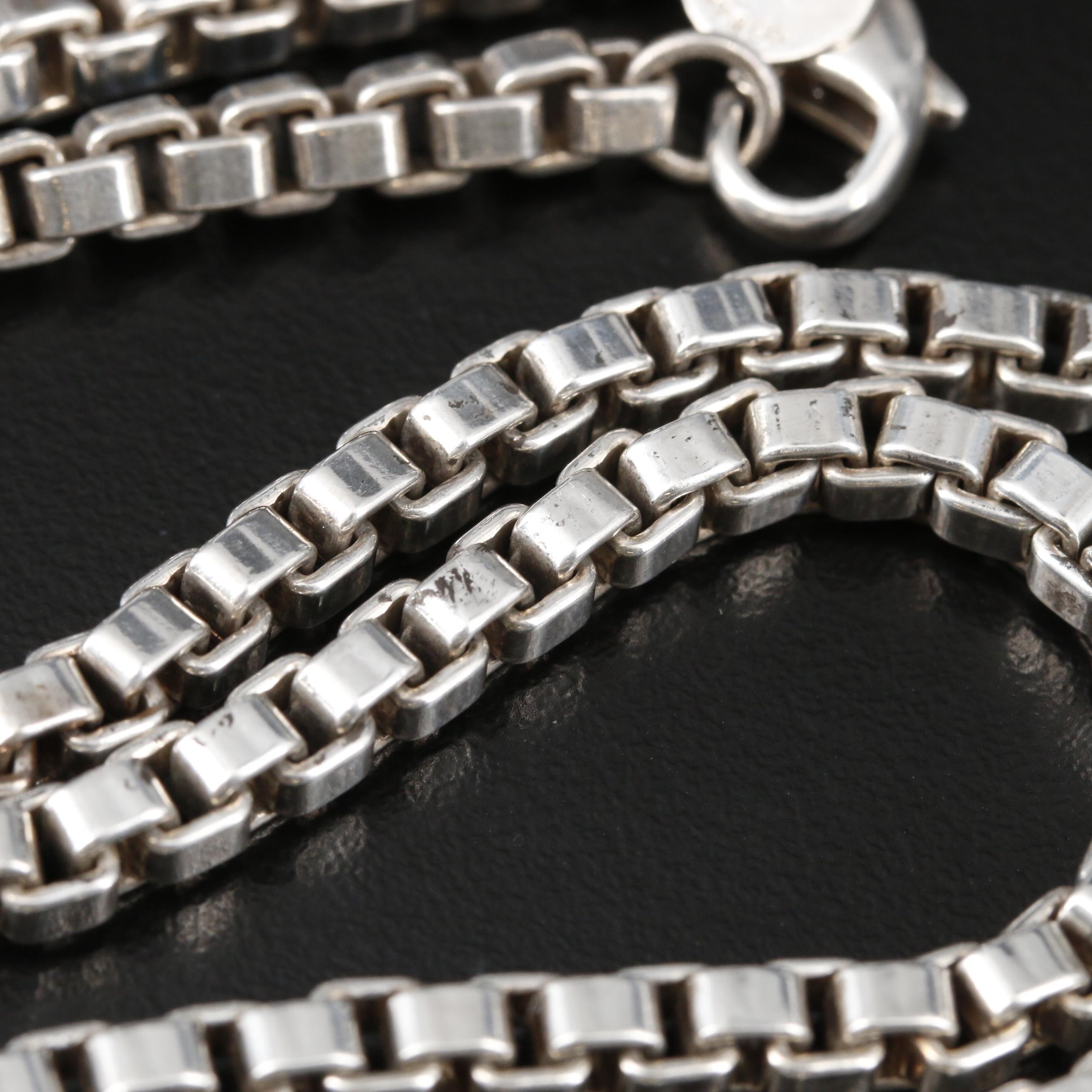 Tiffany & Co. "Venetian Link" Sterling Silver Box Chain Necklace