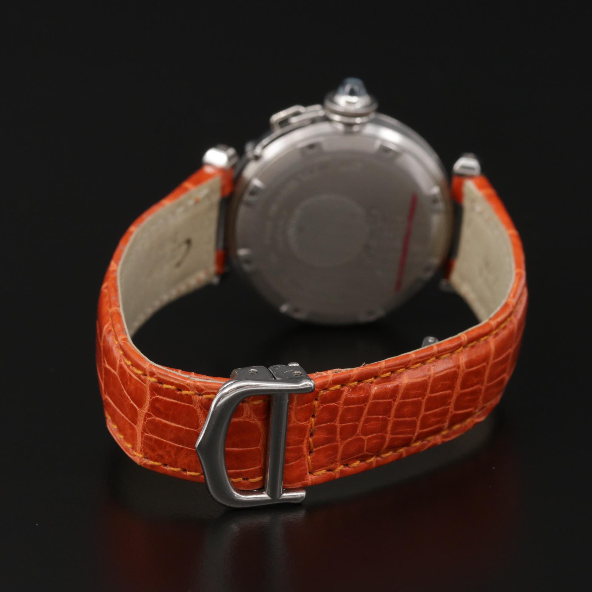 Cartier Pashe GMT Stainless Steel Automatic Watch with Date