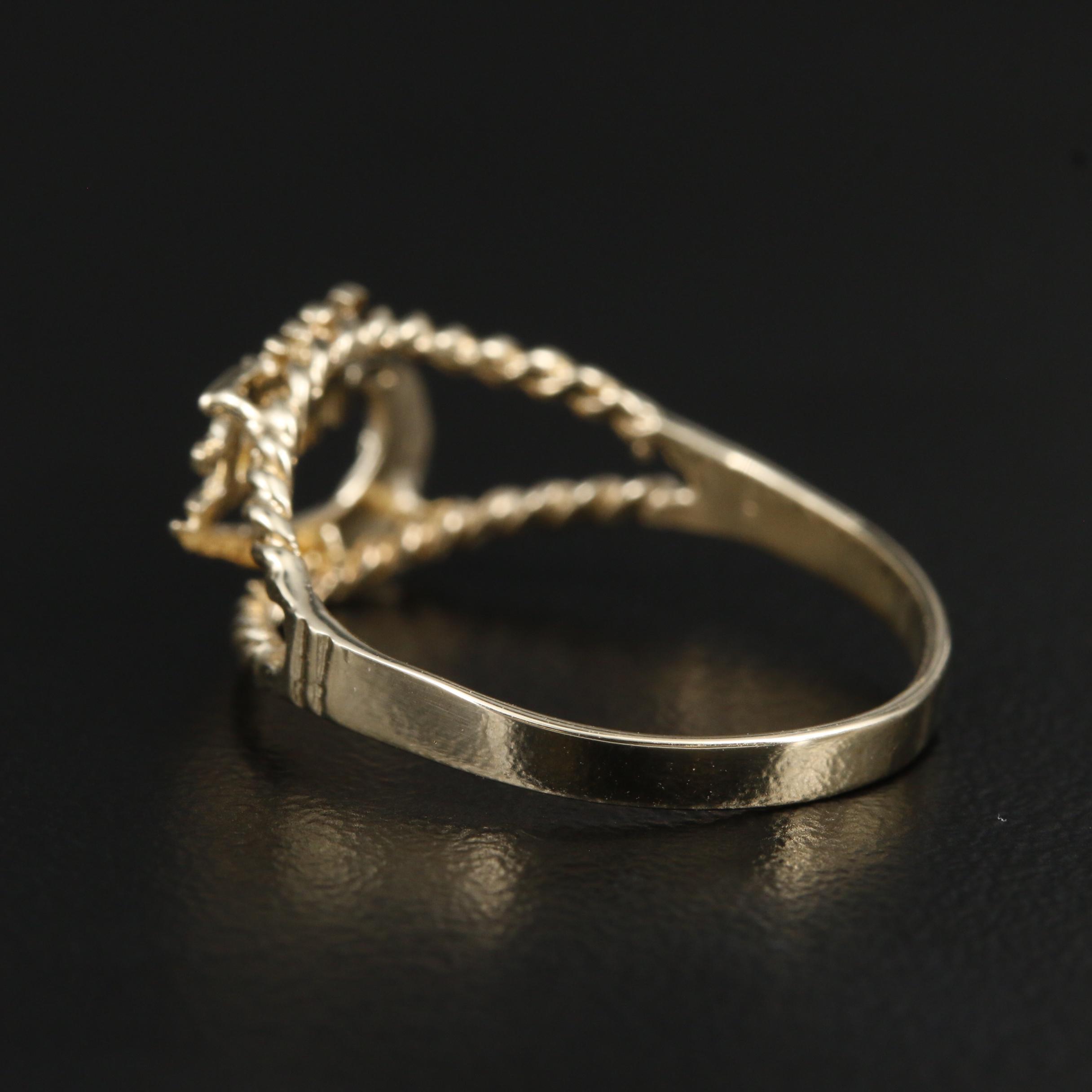 10K Yellow Gold Nike Swoosh Motif Ring