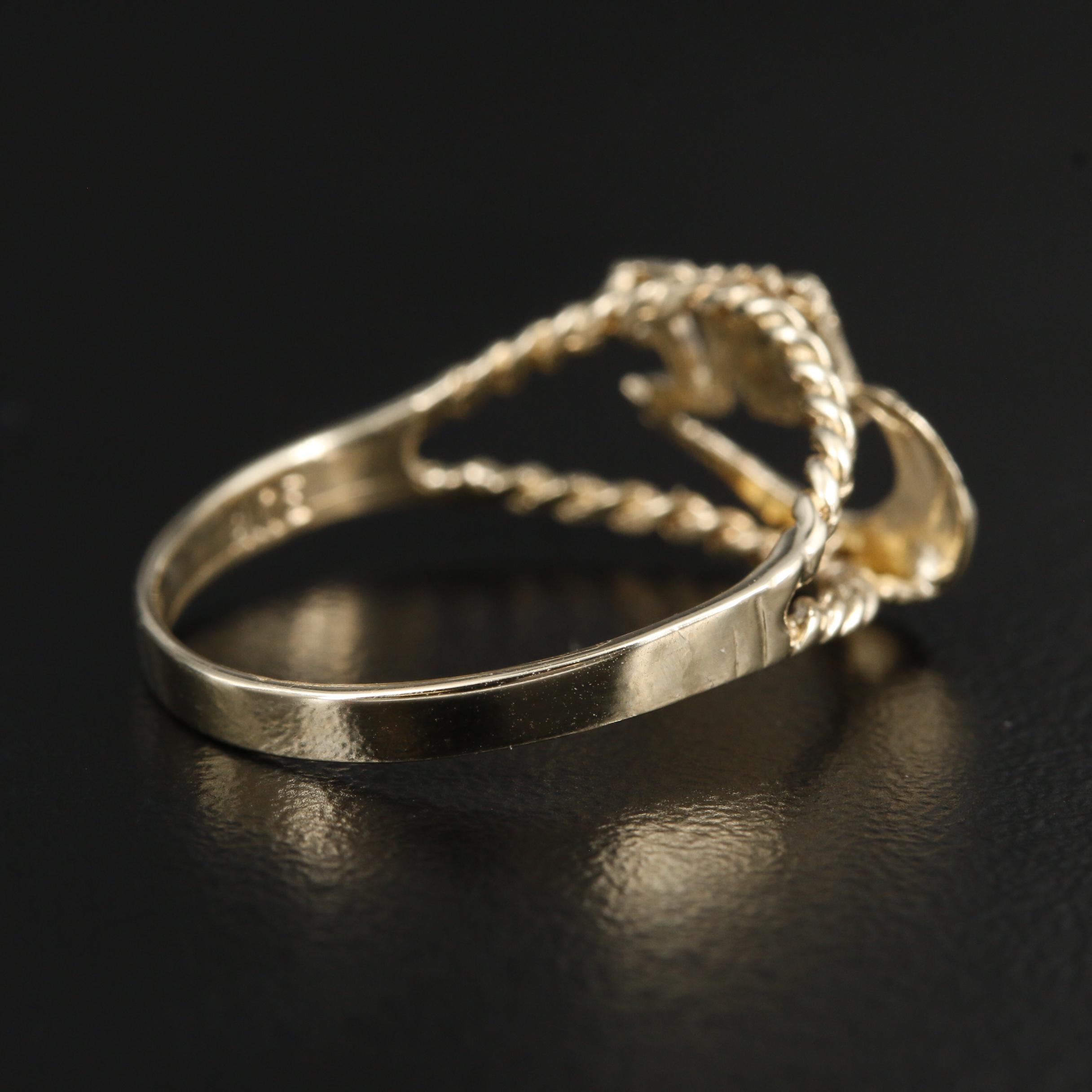 10K Yellow Gold Nike Swoosh Motif Ring