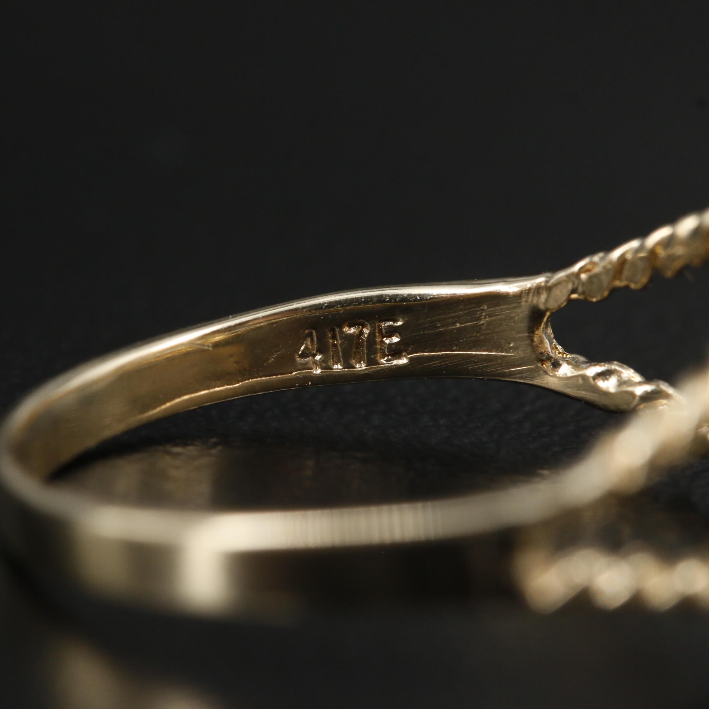 10K Yellow Gold Nike Swoosh Motif Ring