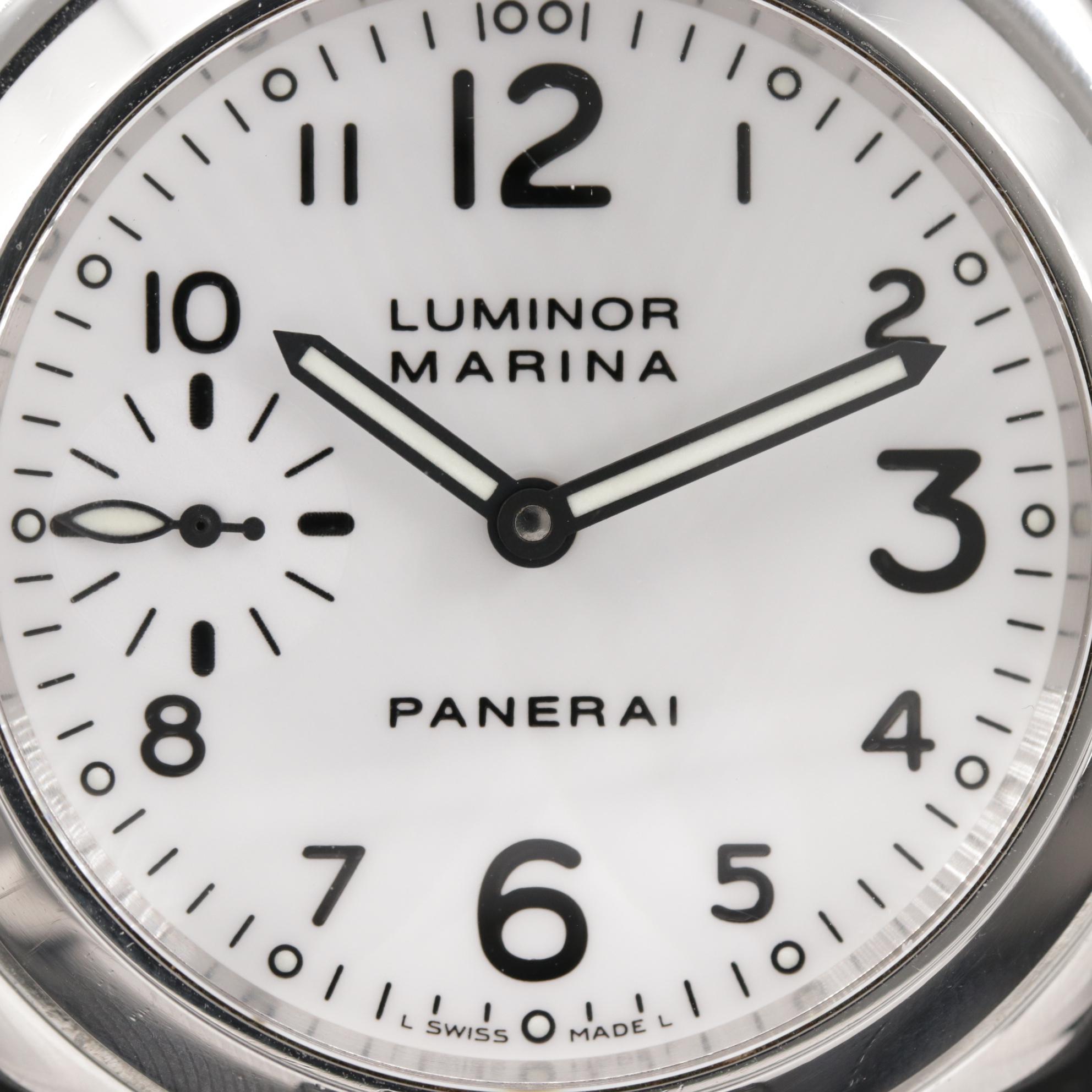 Panerai Luminor Marina PAM3 Stainless Steel Stem Wind Watch