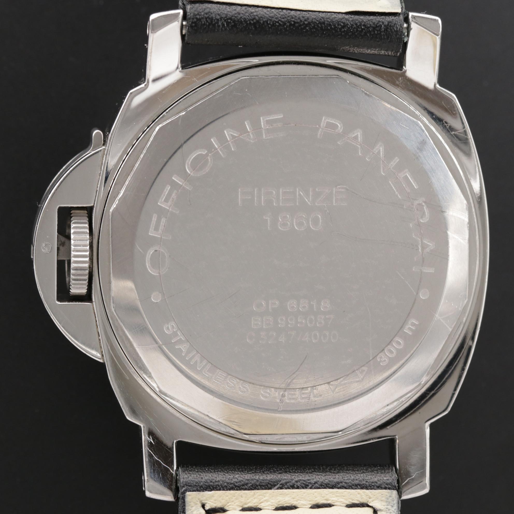 Panerai Luminor Marina PAM3 Stainless Steel Stem Wind Watch