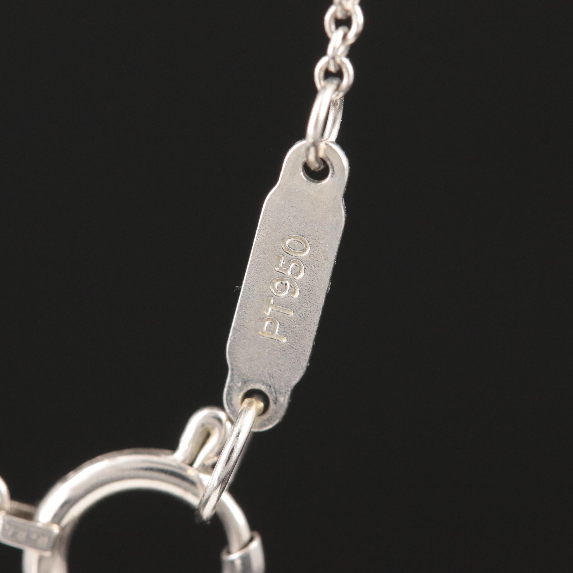 Tiffany & Co. Platinum Diamond and Turquoise "Blue Box" Pendant Necklace