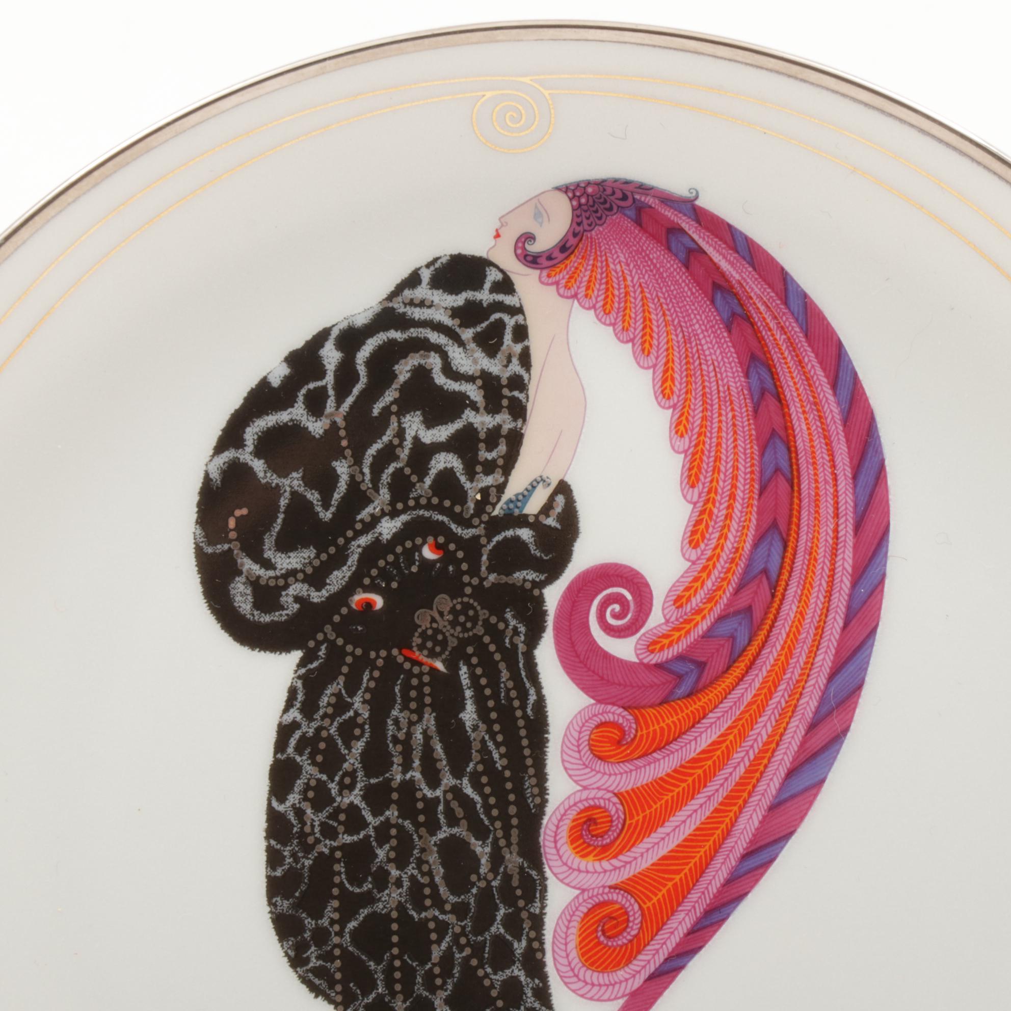 House of Erté "Beauty and the Beast" Limited Edition Porcelain Collectors Plate