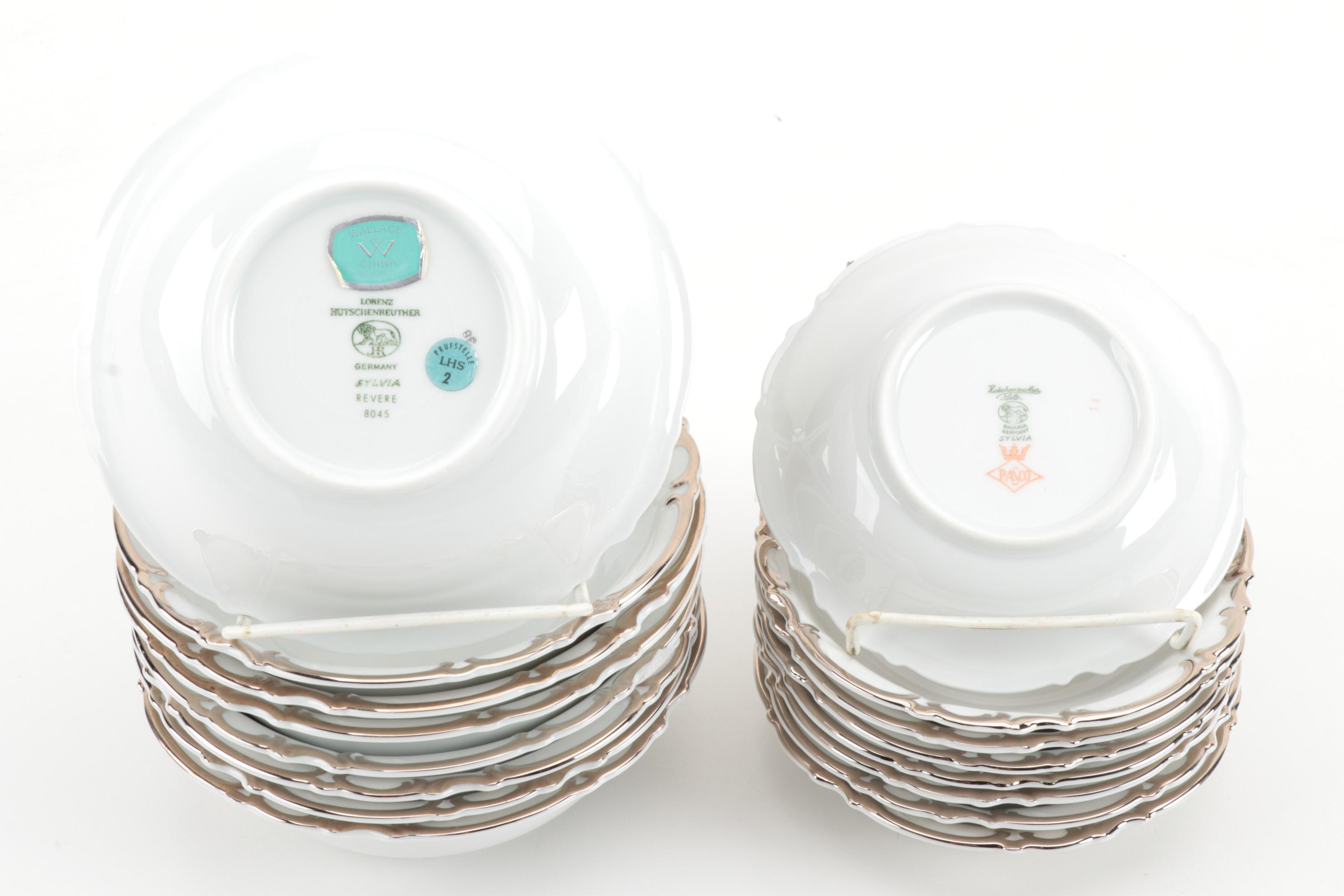 Hutschenreuther "Revere" Platinum-Trimmed Porcelain Dinnerware Service
