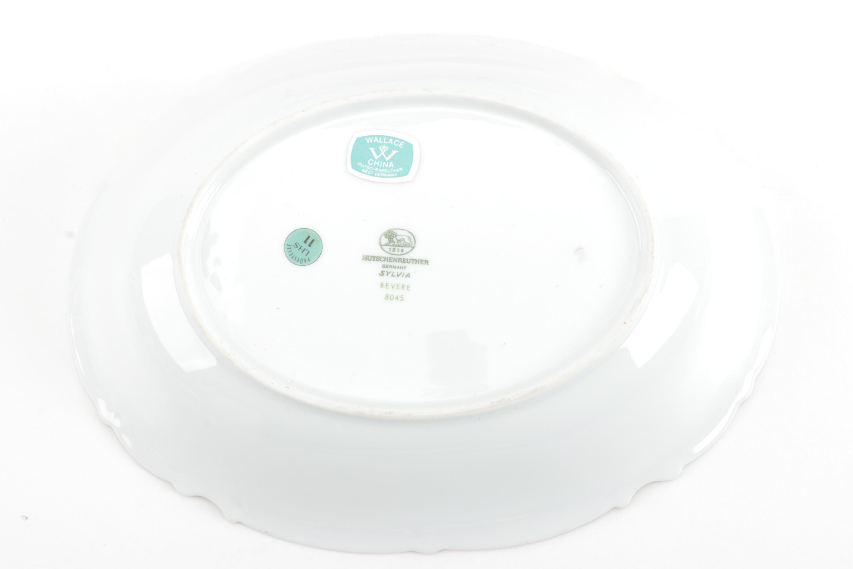 Hutschenreuther "Revere" Platinum-Trimmed Porcelain Dinnerware Service