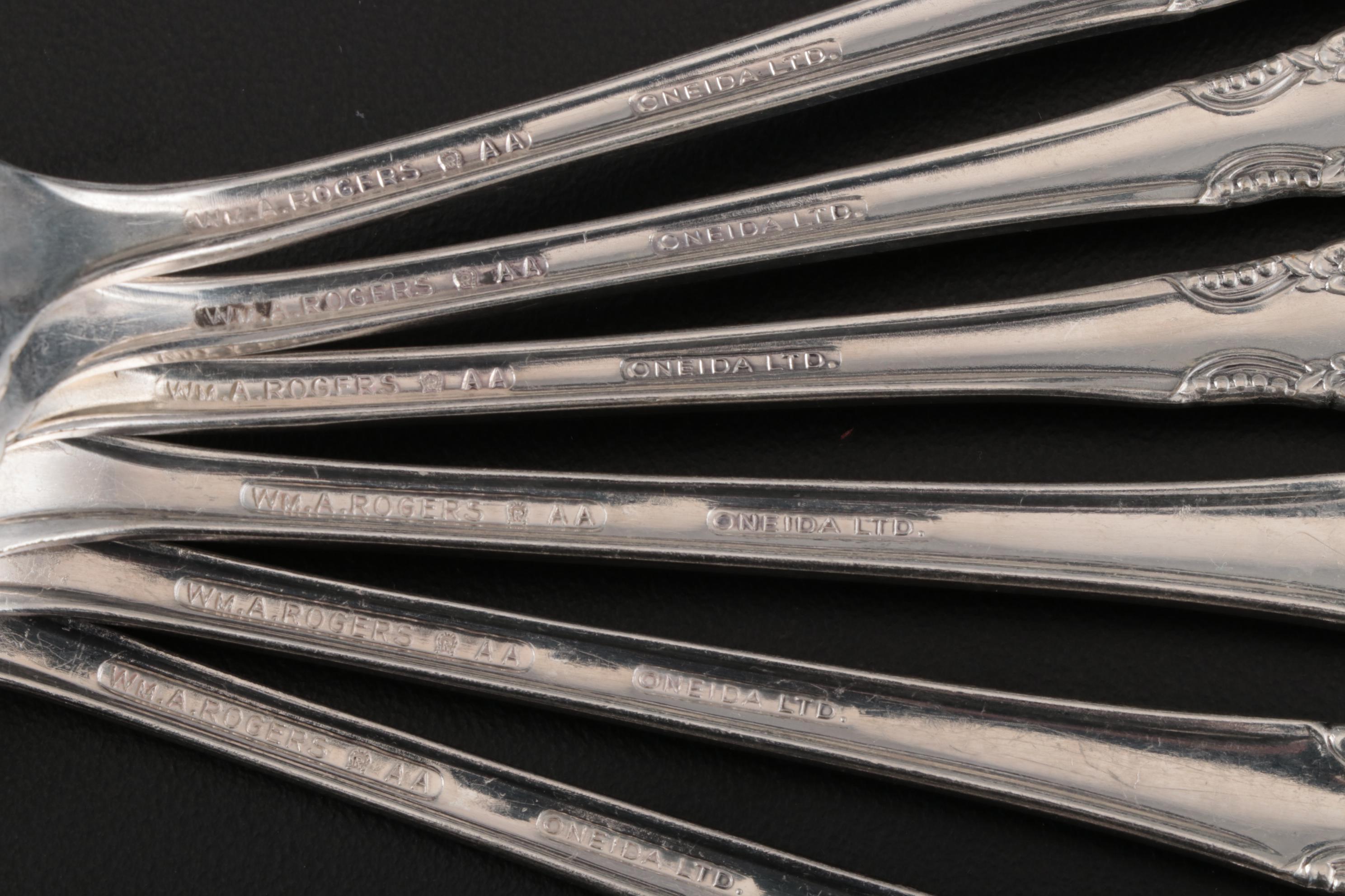 Wm A. Rogers "Park Lane-Chatelaine-Dowry" Silver Plate Flatware, Vintage