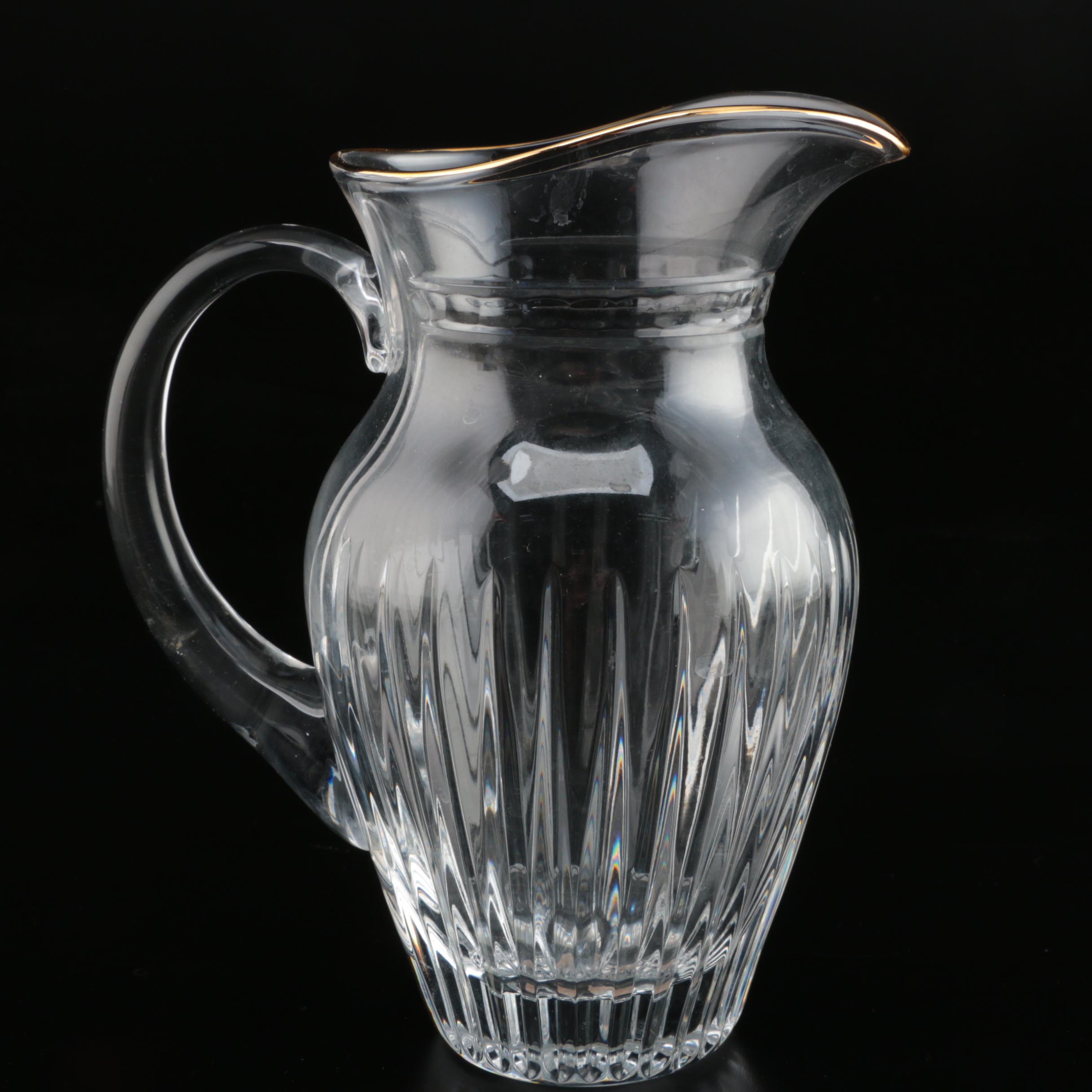 Waterford Crystal "Hanover Gold" Pitcher and Rocks Glasses