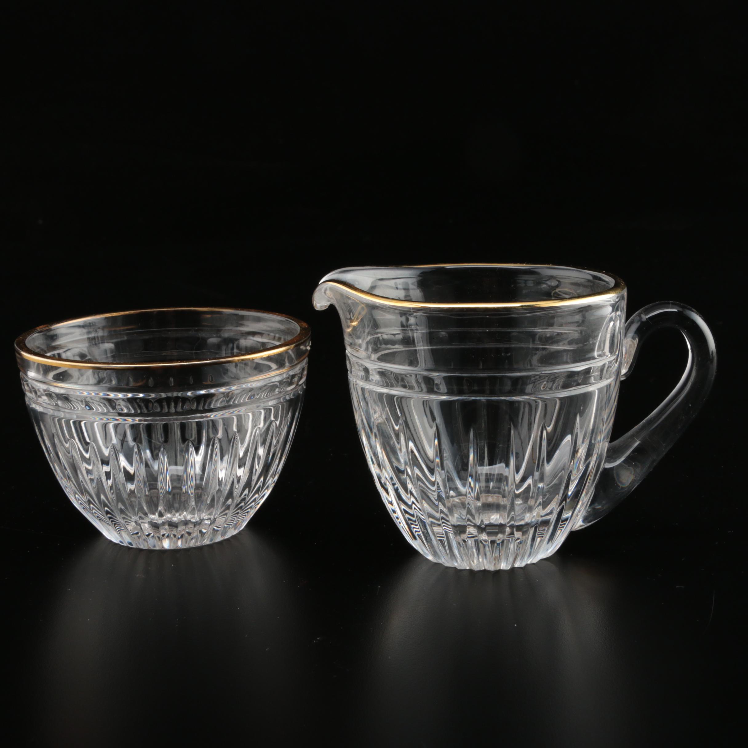 Waterford Crystal "Hanover Gold" Pitcher and Rocks Glasses