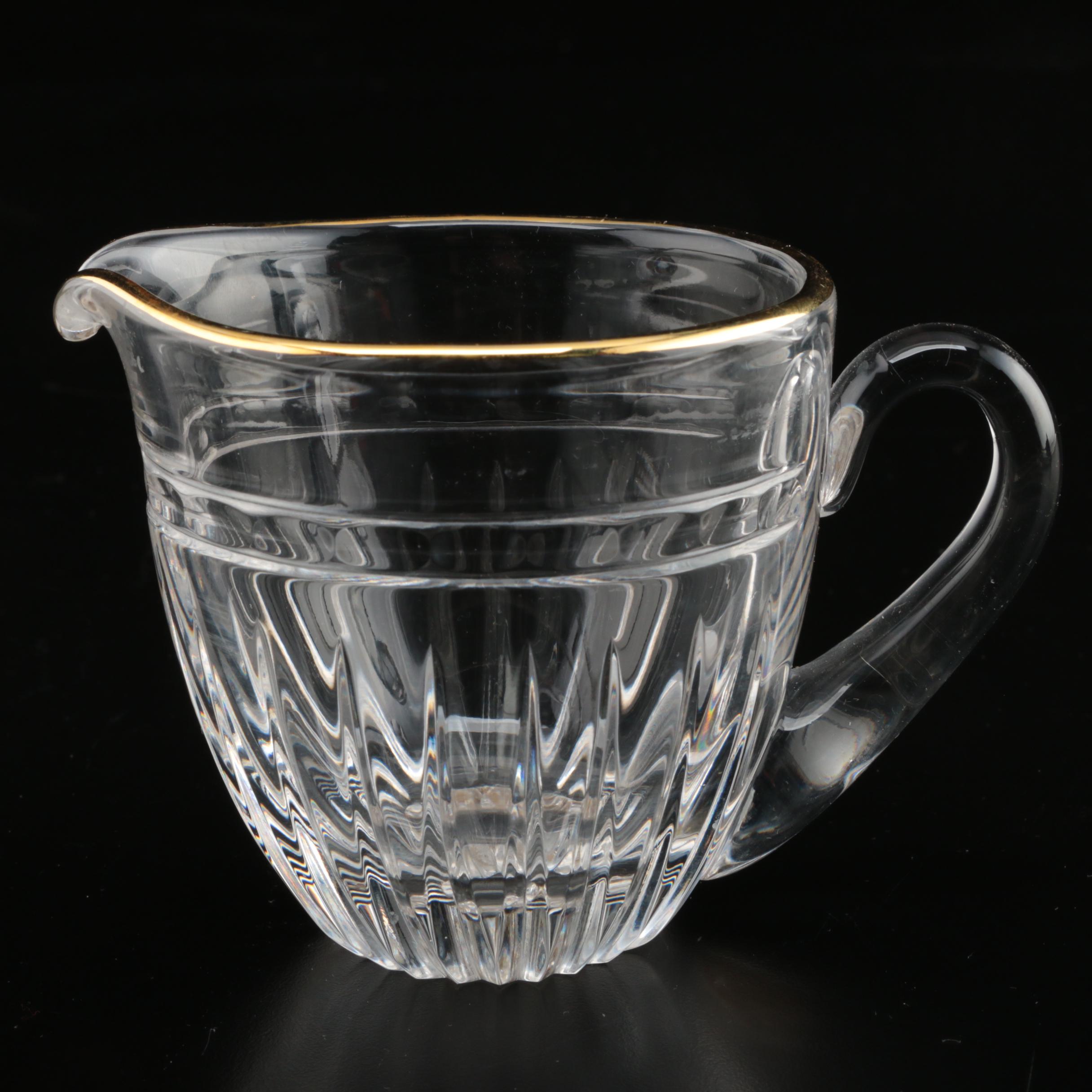 Waterford Crystal "Hanover Gold" Pitcher and Rocks Glasses