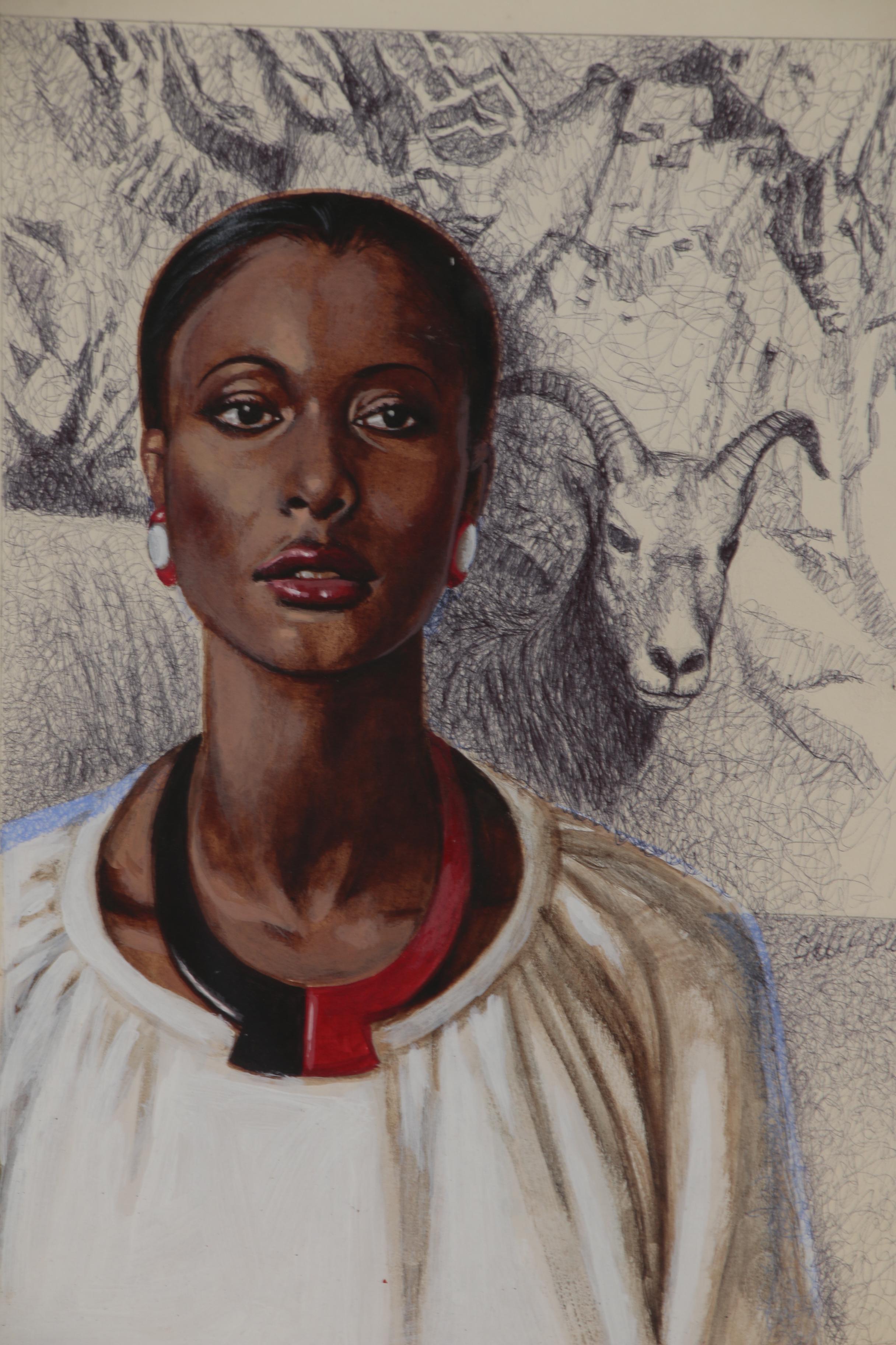 Felix Cole Mixed Media Illustration for Black Ethnic Greeting Card