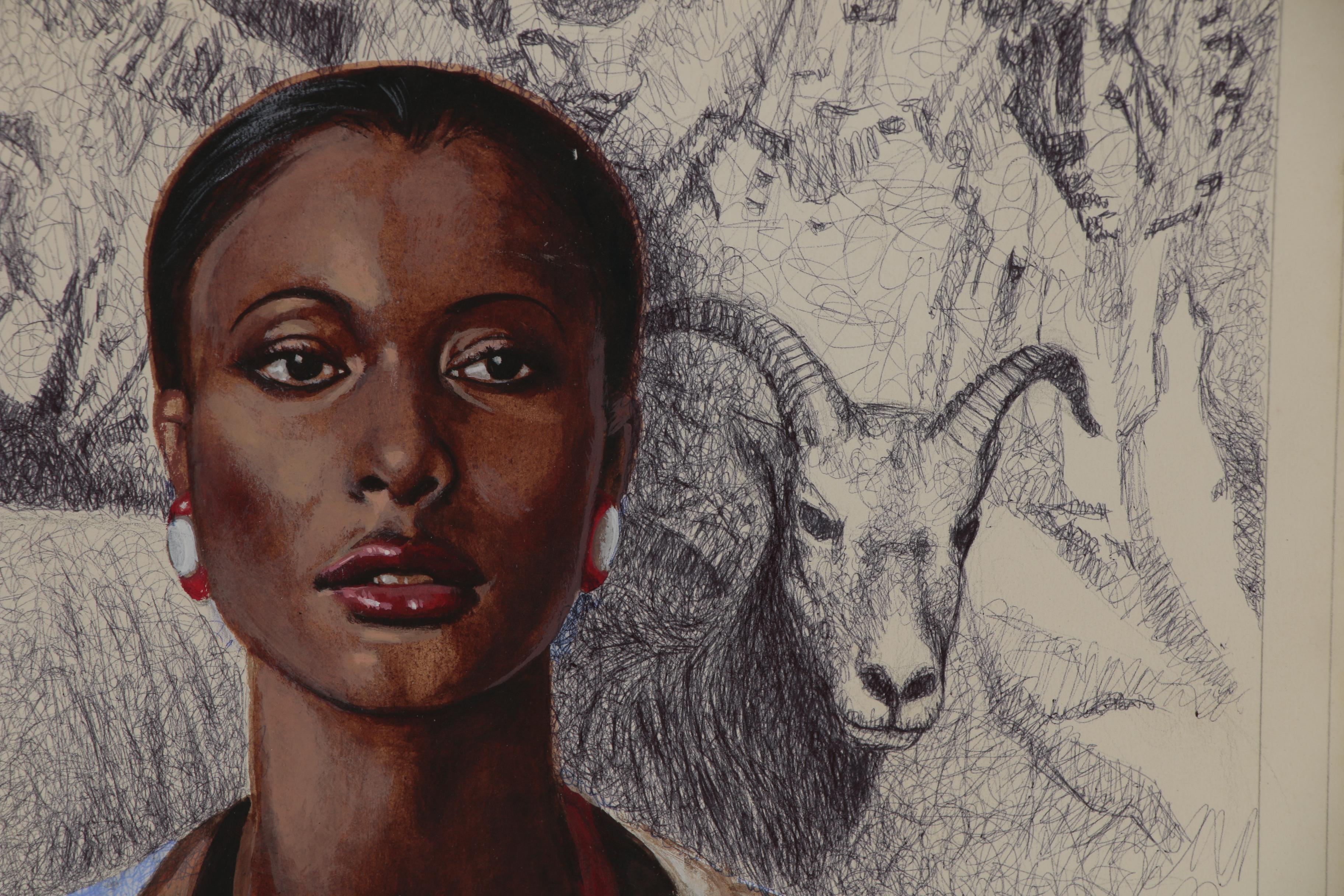 Felix Cole Mixed Media Illustration for Black Ethnic Greeting Card