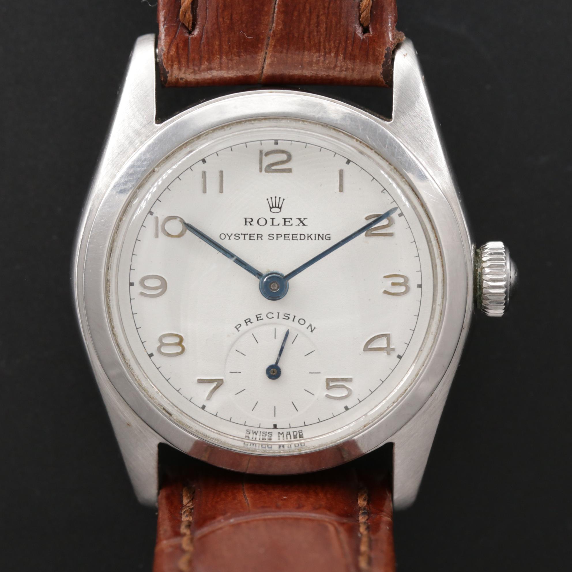 Rolex Oyster Speed King Precision Stainless Steel Watch, 1948