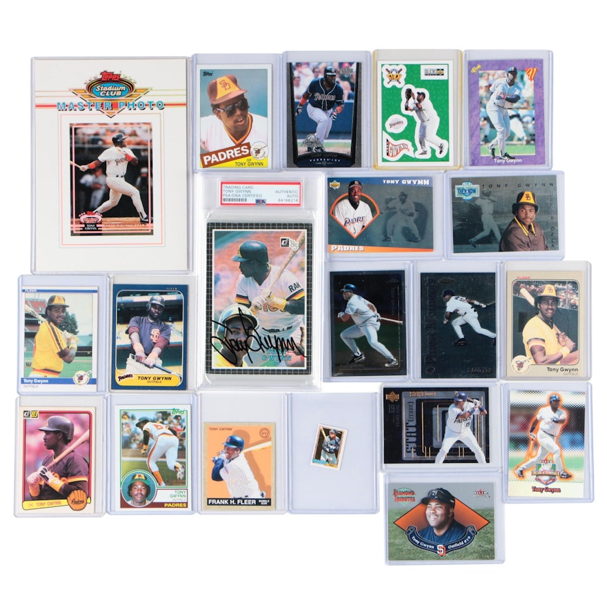 Tony Gwynn San Diego Padres Signed Card PSA, Rookies, and More, 1980s-2000s