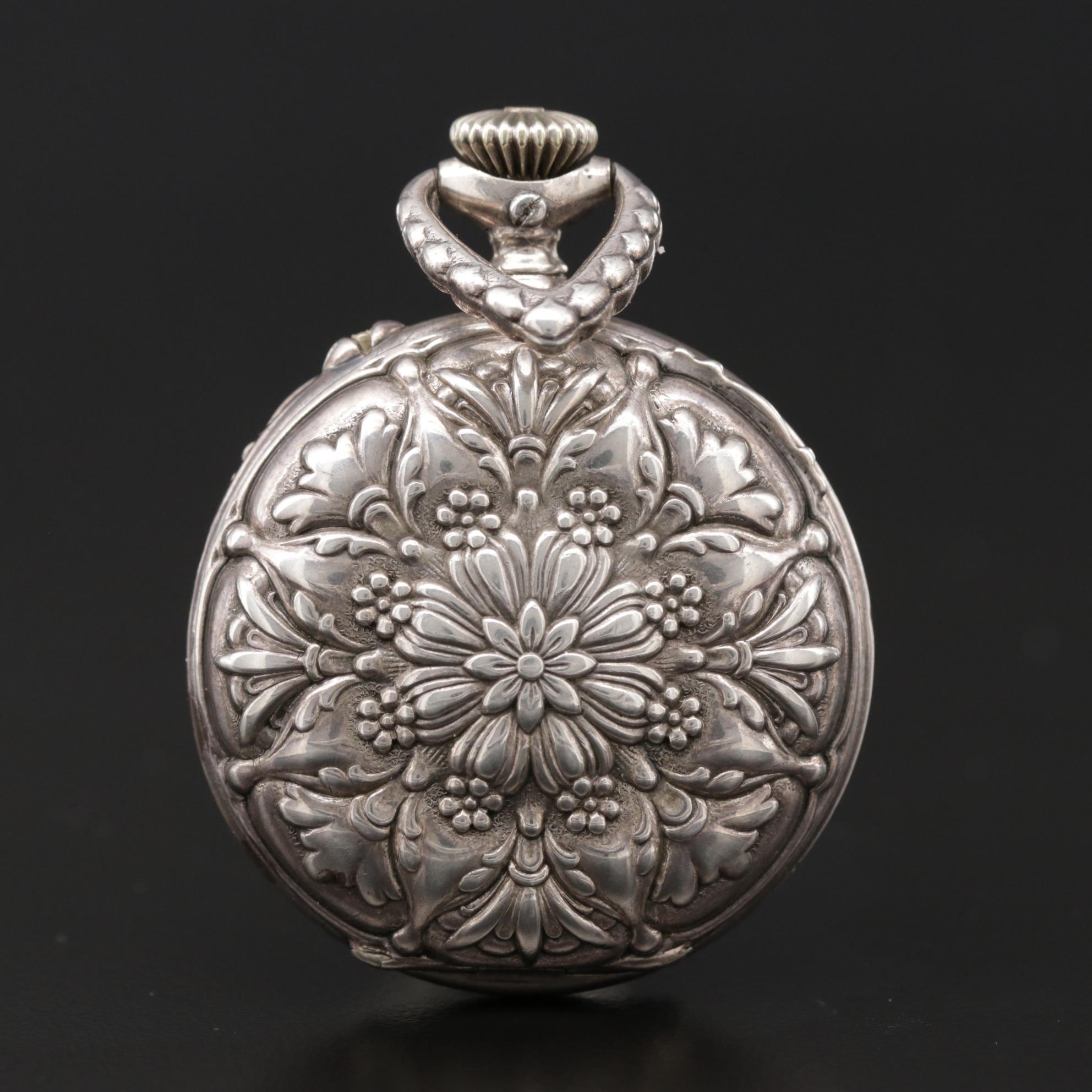 Tiffany & Co. Ornate Sterling Silver Pocket Watch