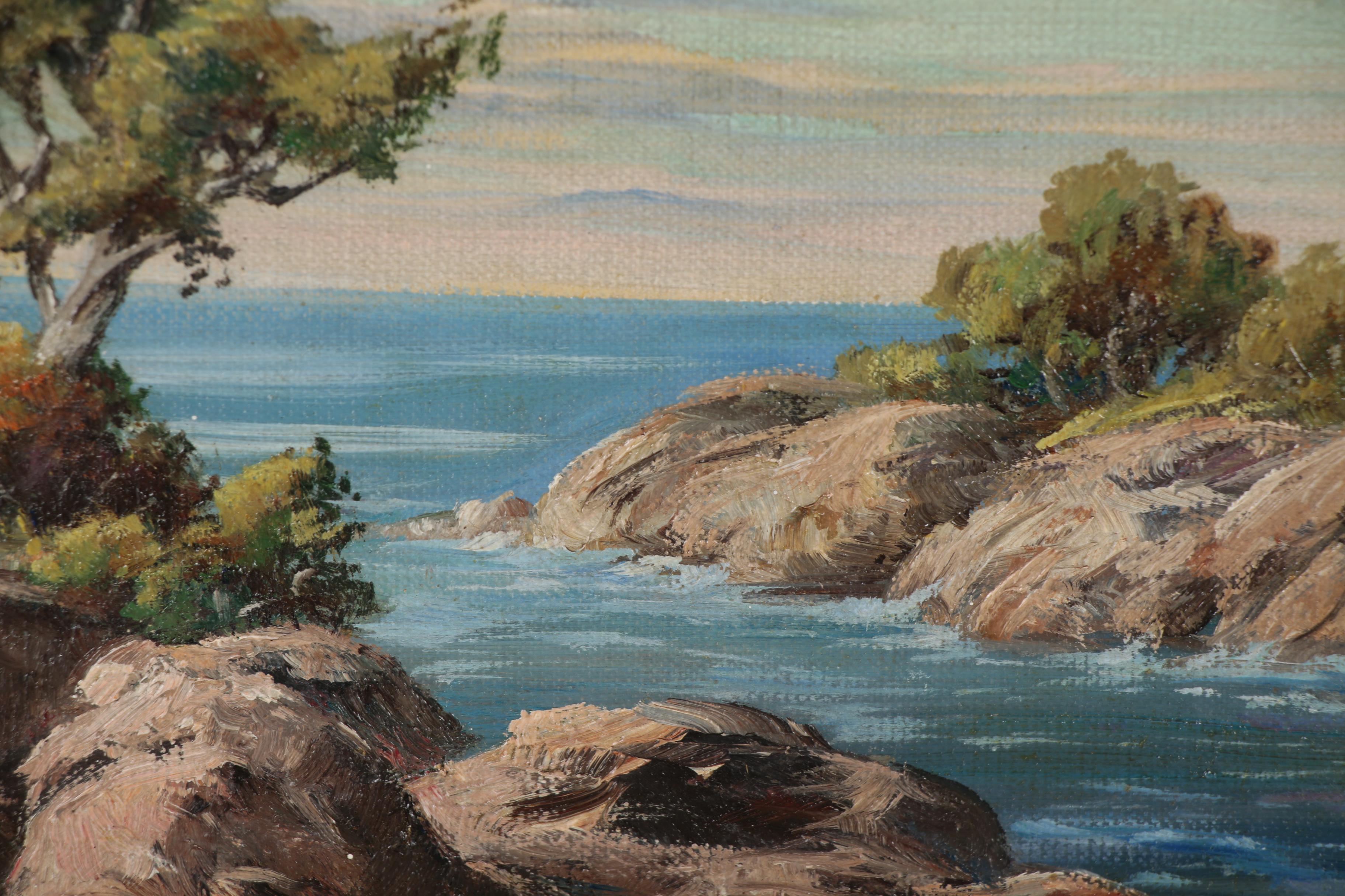 William H. Bradley Oil Painting "Trees on the Cliff", 1950