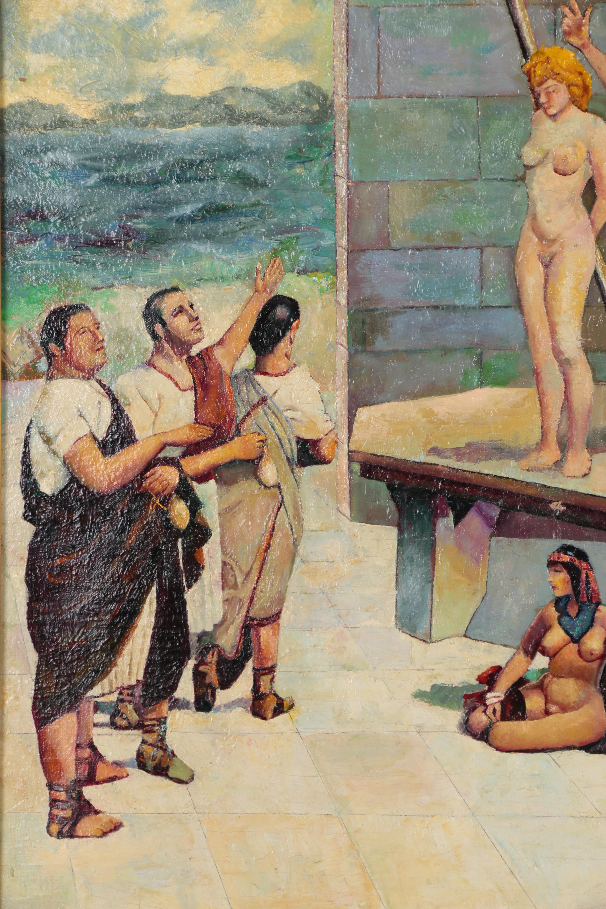 Harry J. Oshiver Orientalist Style Oil Painting after H.M. Herget