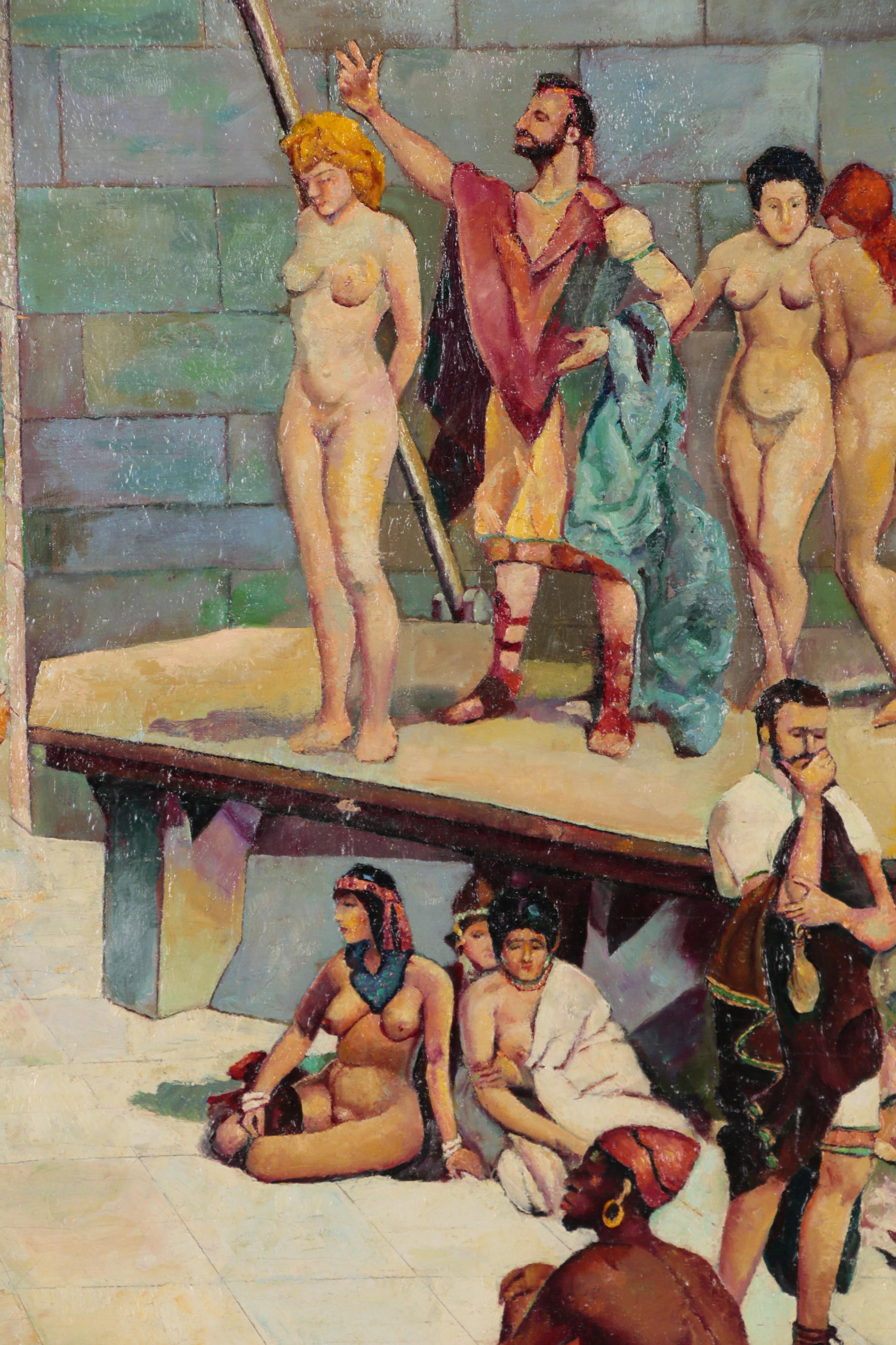 Harry J. Oshiver Orientalist Style Oil Painting after H.M. Herget